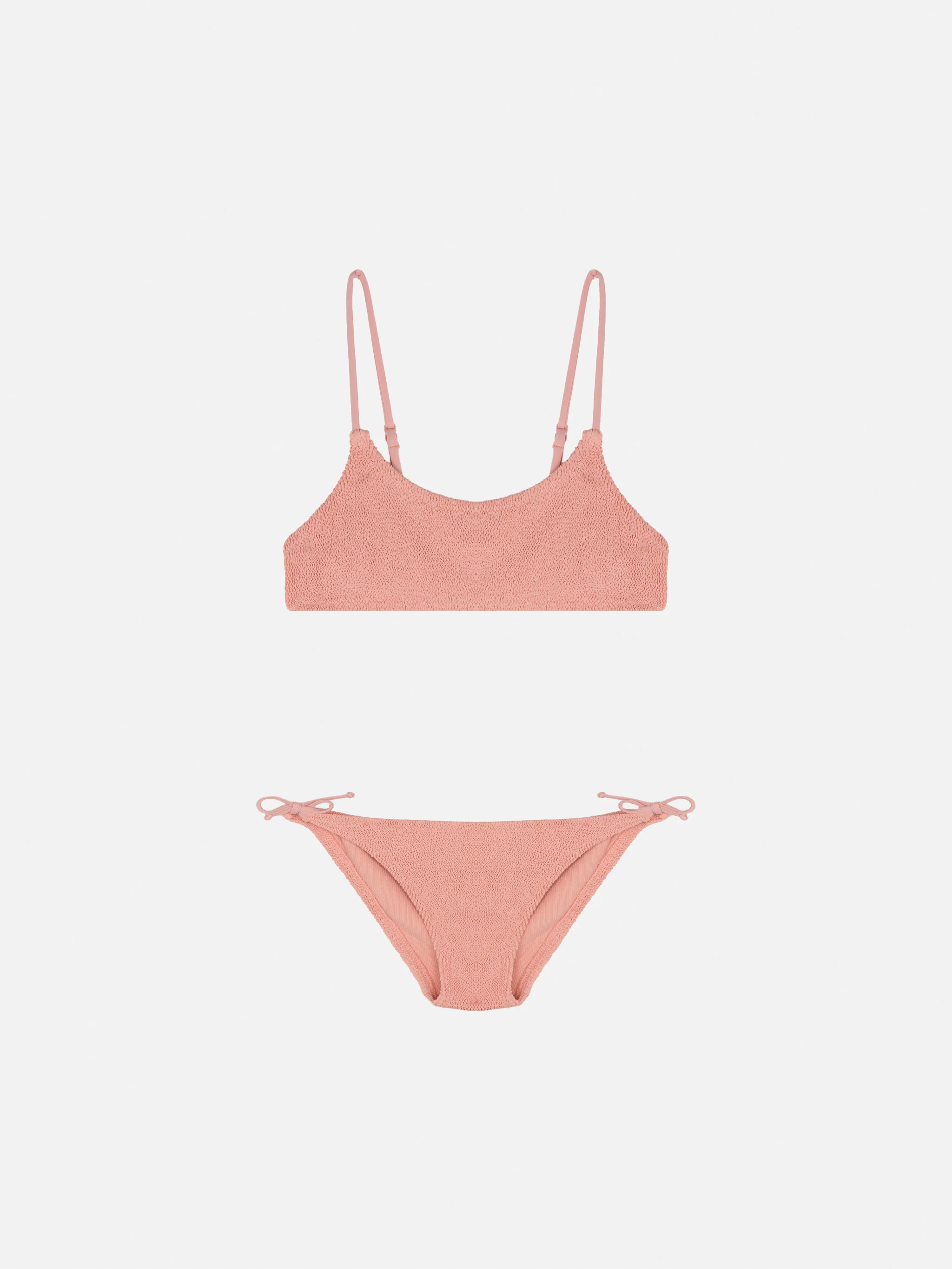 Jaiden pink crinkle bralette bikini