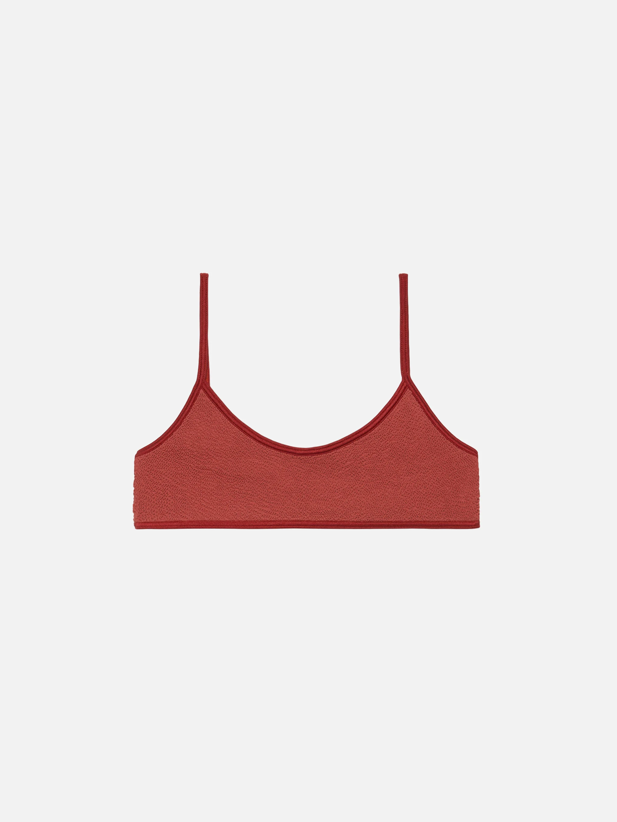 Judy rust orange crinkle bralette top