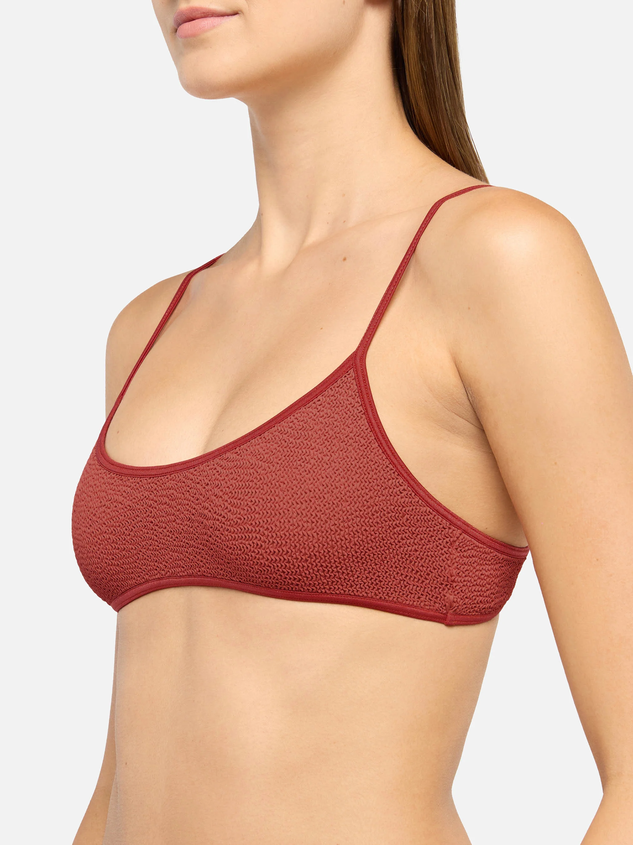 Judy rust orange crinkle bralette top - Image 2