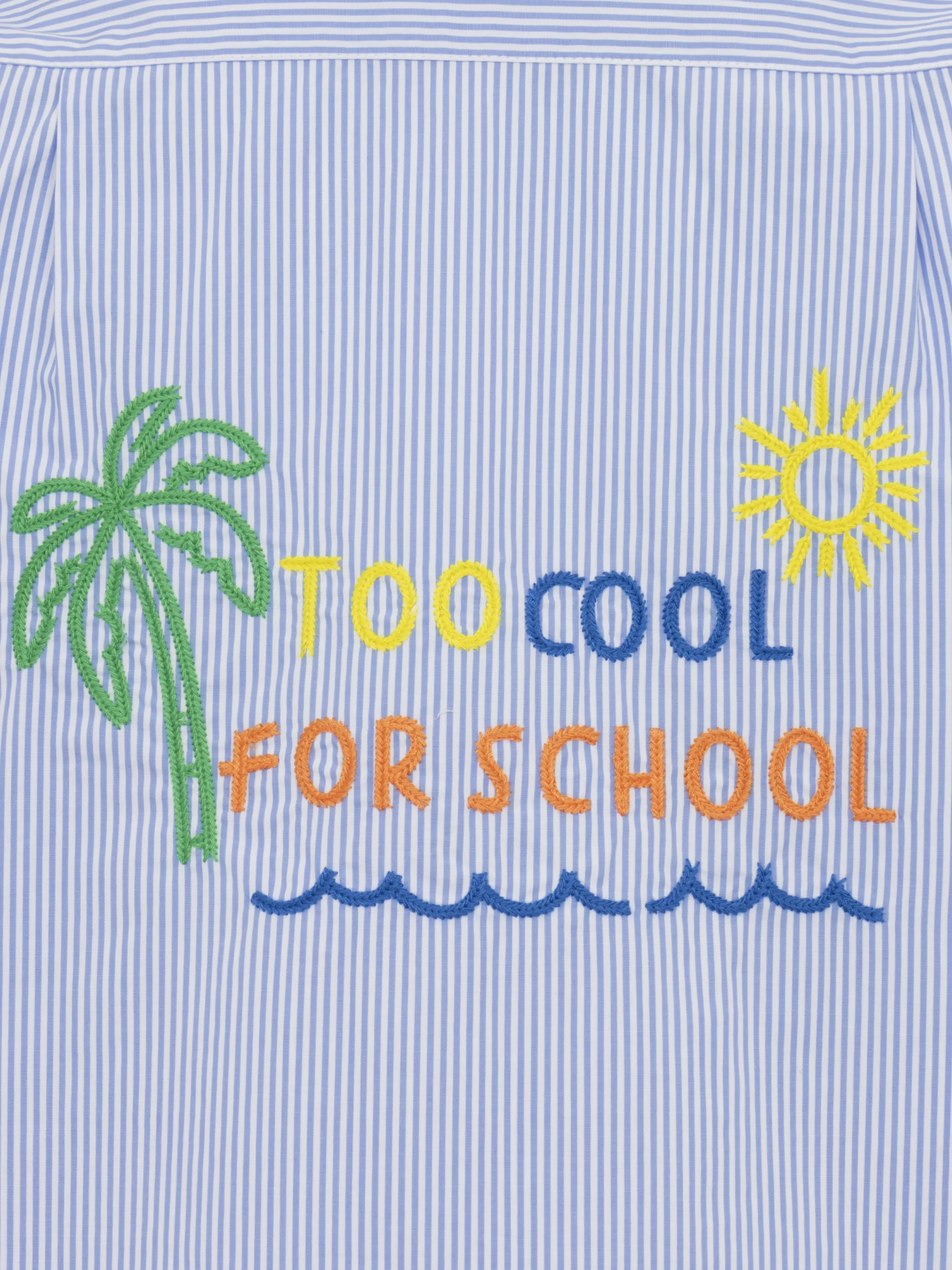 Kalea cotton shirt with Too Cool for School embroidery - Image 3