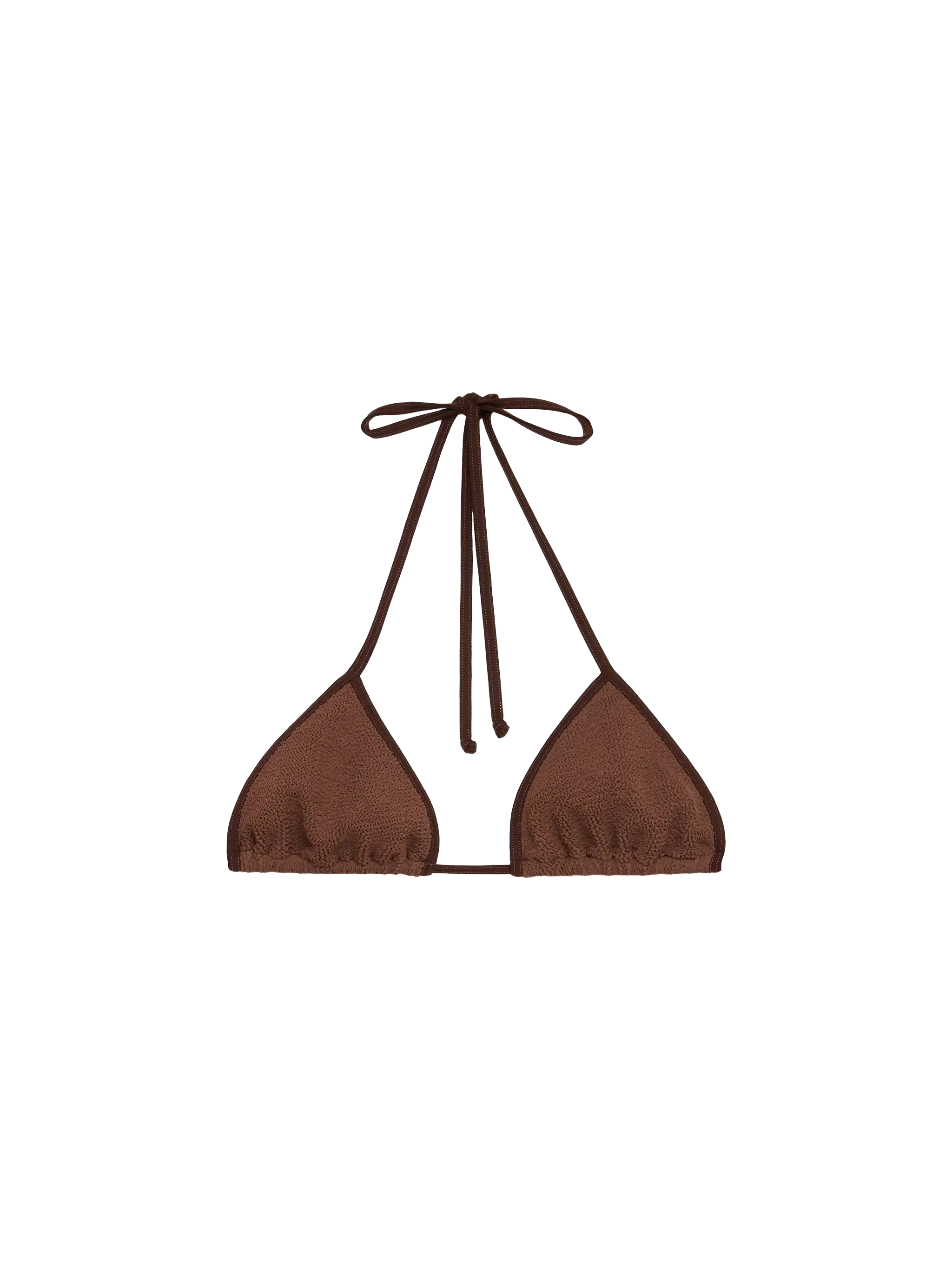 Leah brown crinkle triangle top