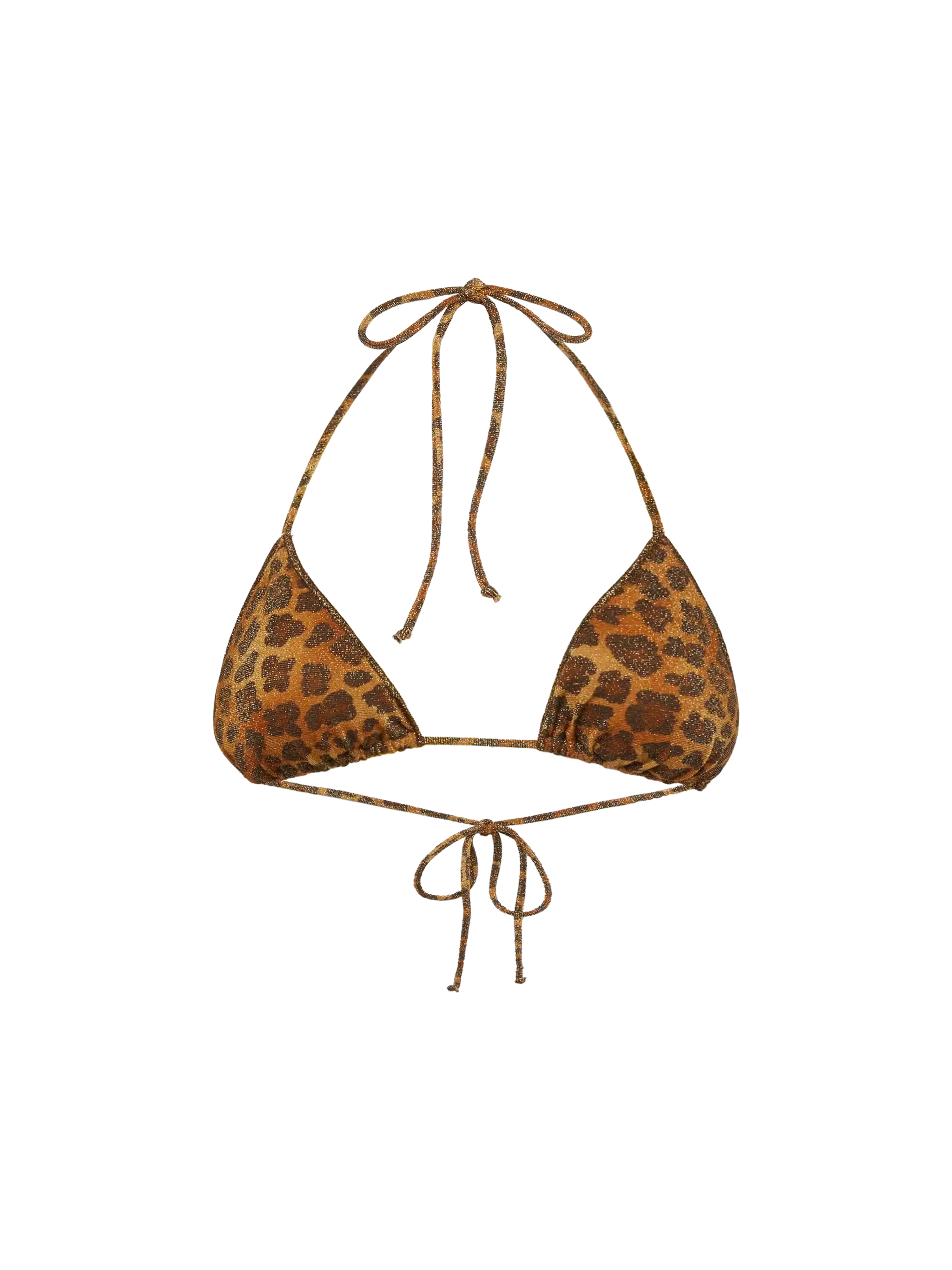 Leah lurex triangle top with animalier print
