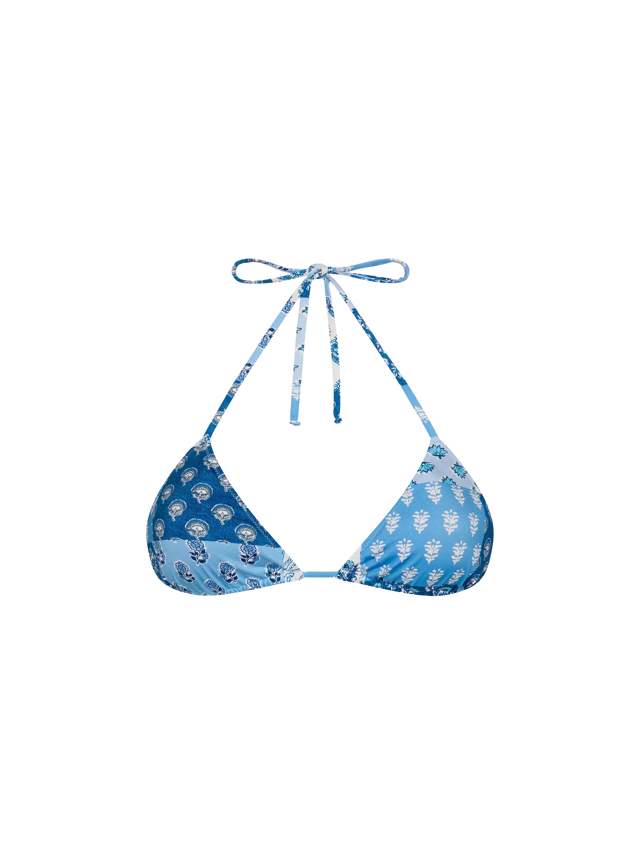 Leah triangle top with floral patch print