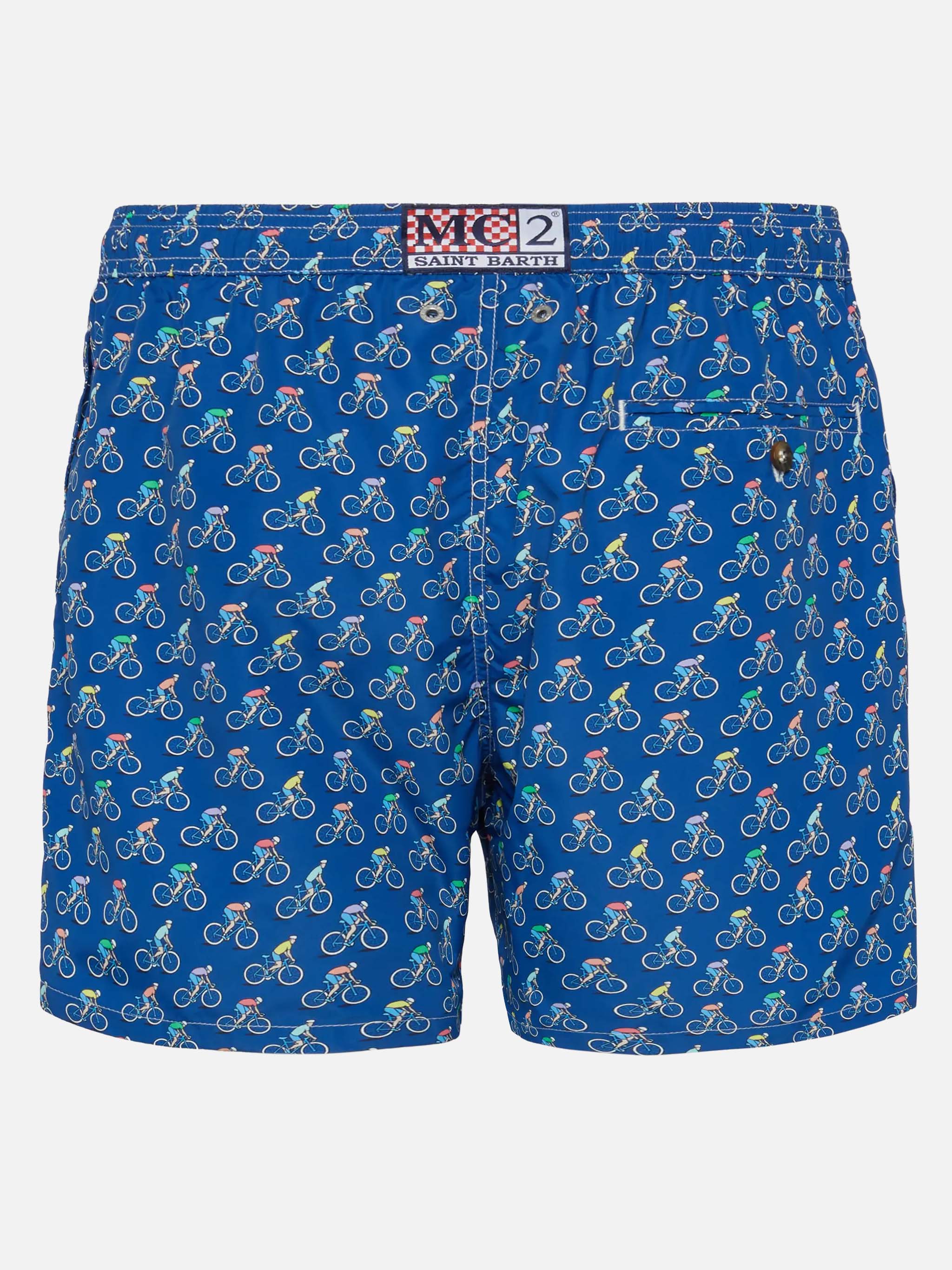 Lightweight fabric swim shorts Lighting with bikers print - Image 2
