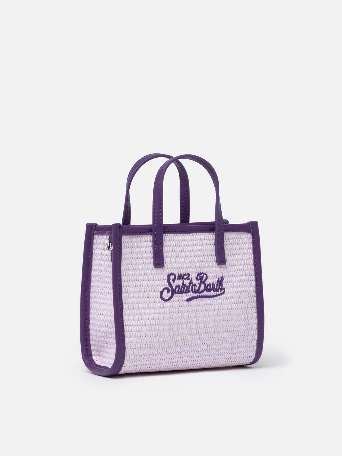 Lilac Mini Vivian Straw handbag - Image 3
