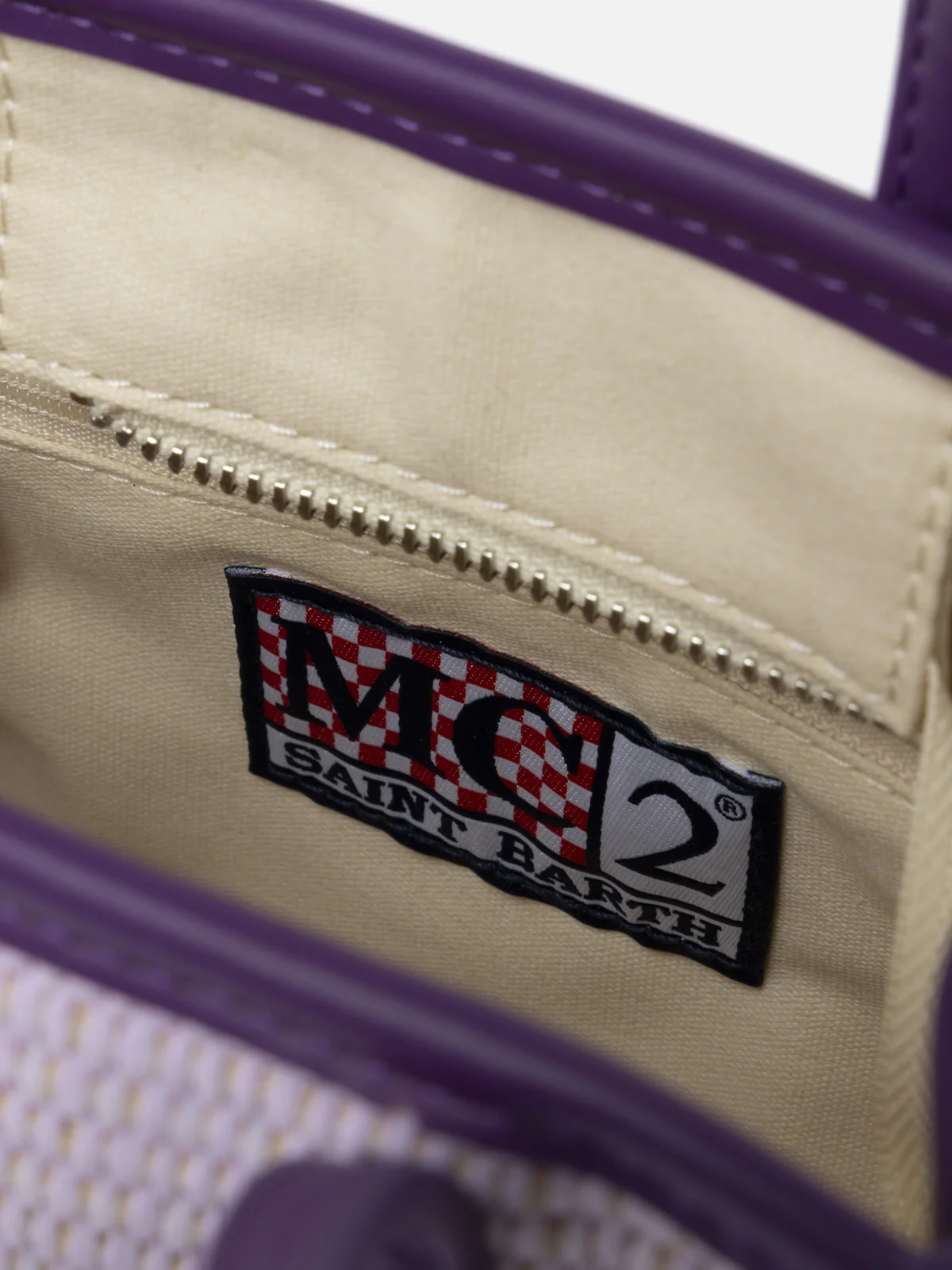 Lilac Mini Vivian Straw handbag - Image 6