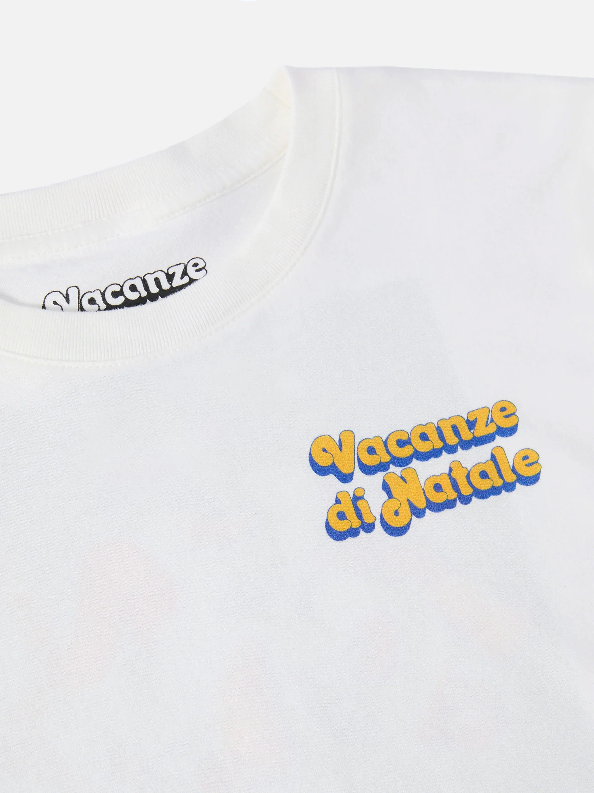 Luton long-sleeve winter cotton T-shirt in white with Vacanze di Natale print | VACANZE DI NATALE SPECIAL EDITION - Image 2