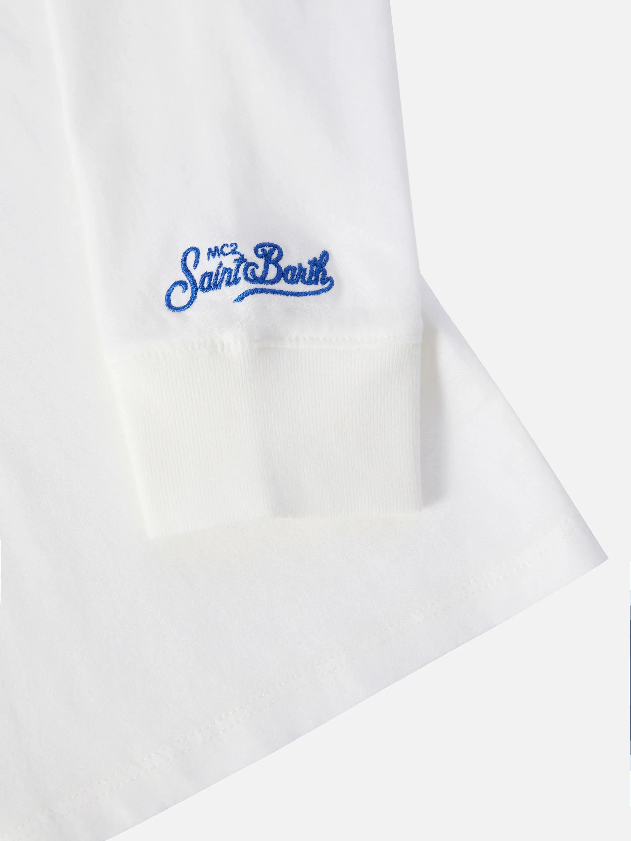 Luton long-sleeve winter cotton T-shirt in white with Vacanze di Natale print | VACANZE DI NATALE SPECIAL EDITION - Image 4