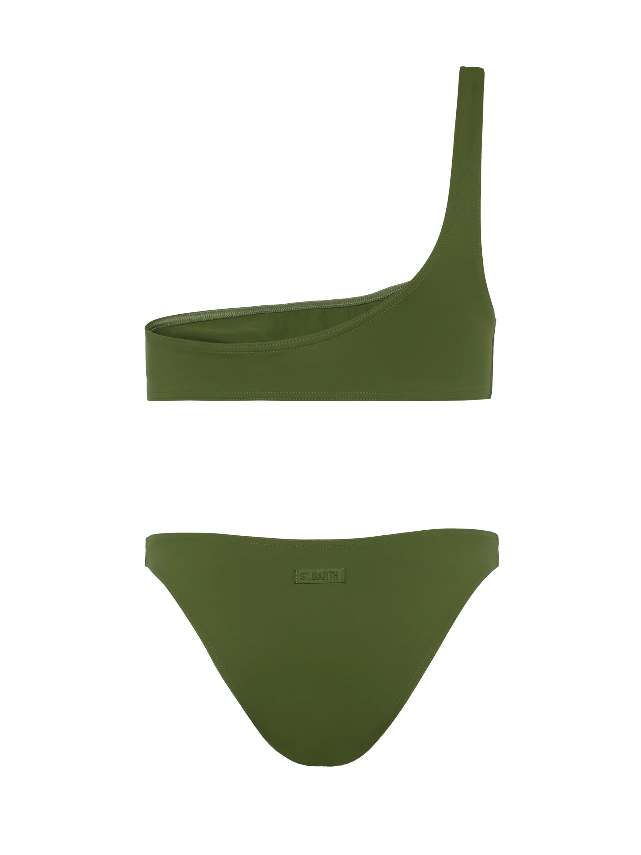One shoulder bikini Celestine Maia in military green - Image 3