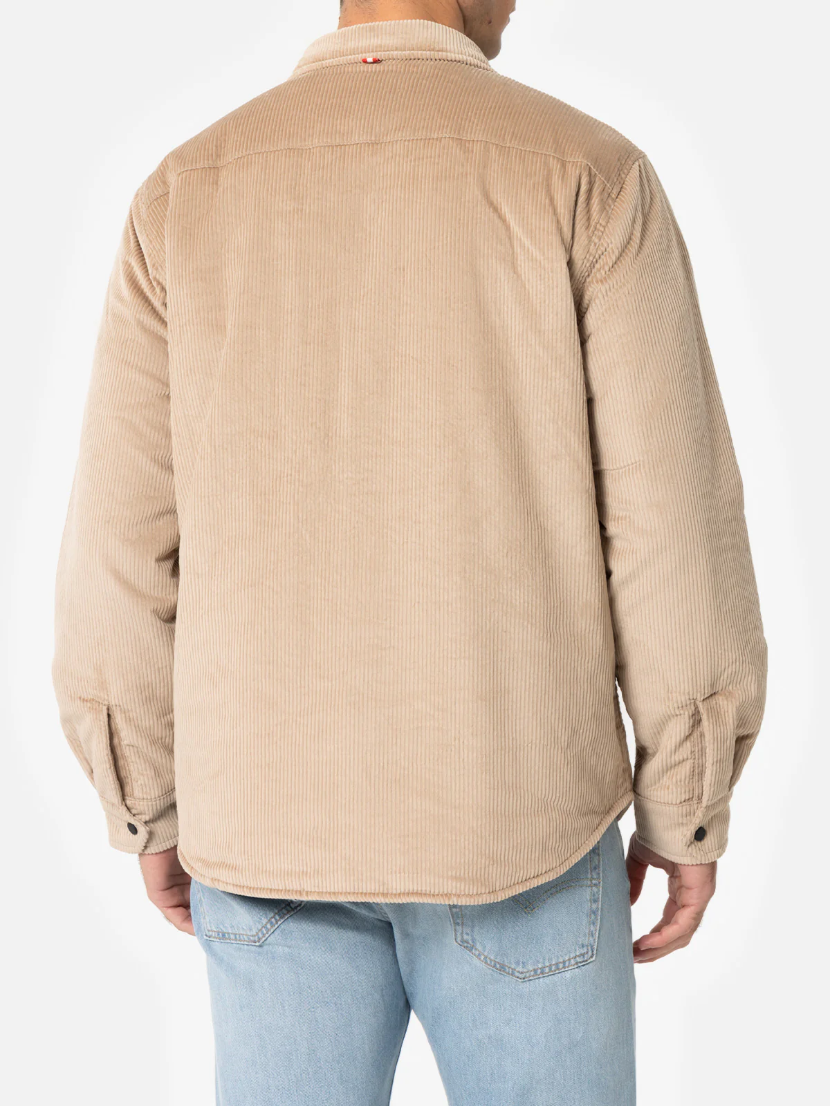 Man beige corduroy overshirt Chalet with St. Barth embroidery - Image 3