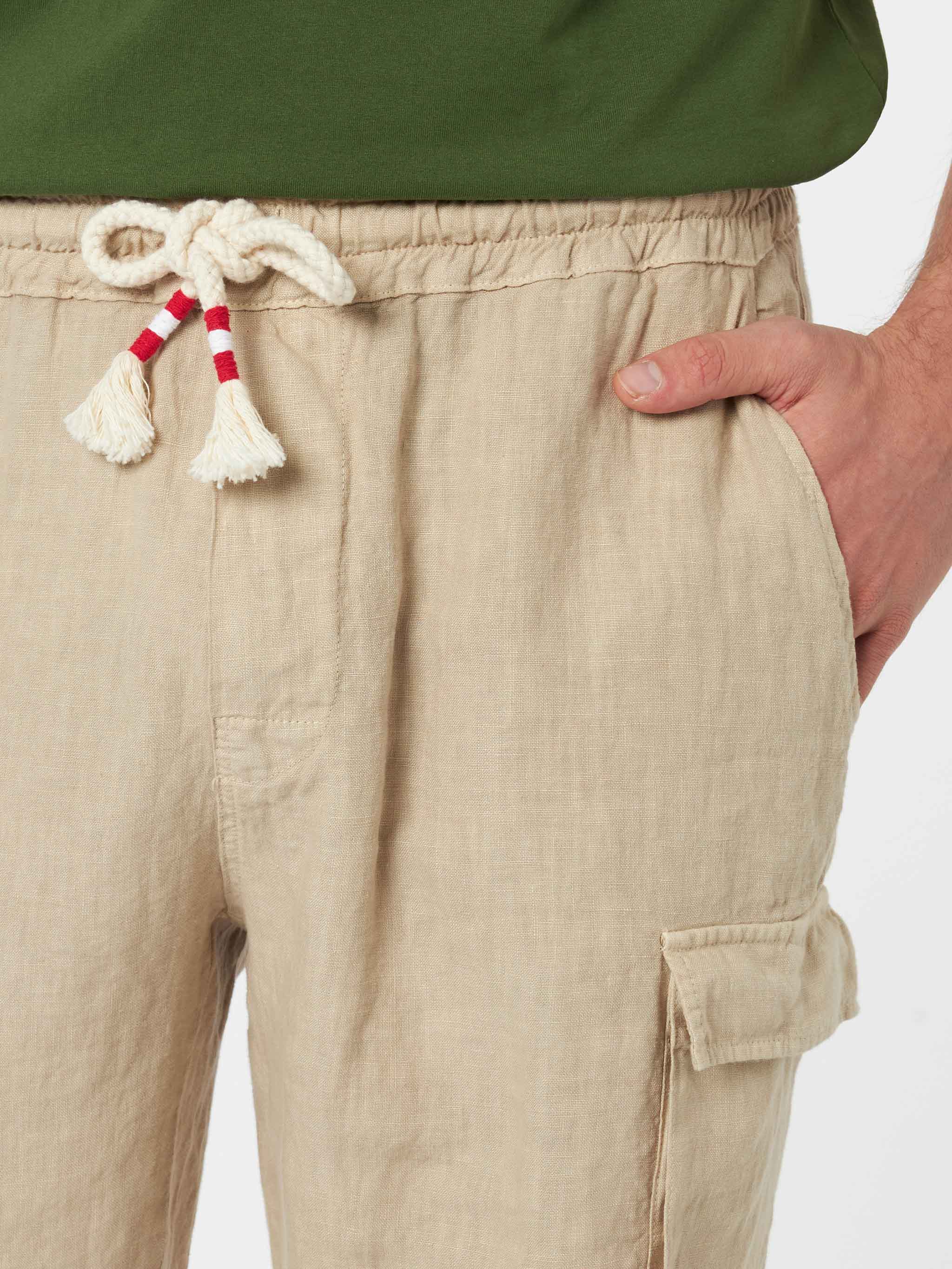 Man beige linen bermuda Marseille - Image 2