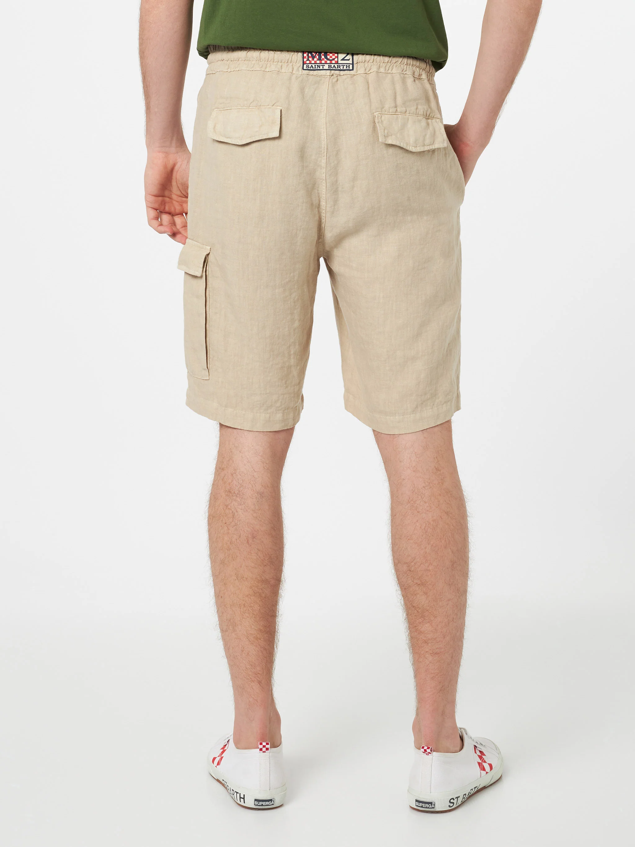 Man beige linen bermuda Marseille - Image 3