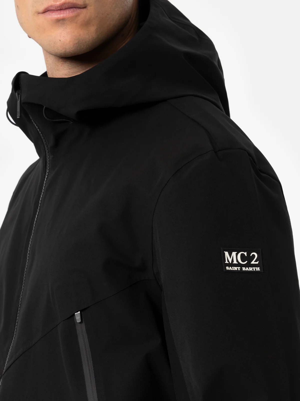 Man black 3-layers hooded jacket Parson - Image 2