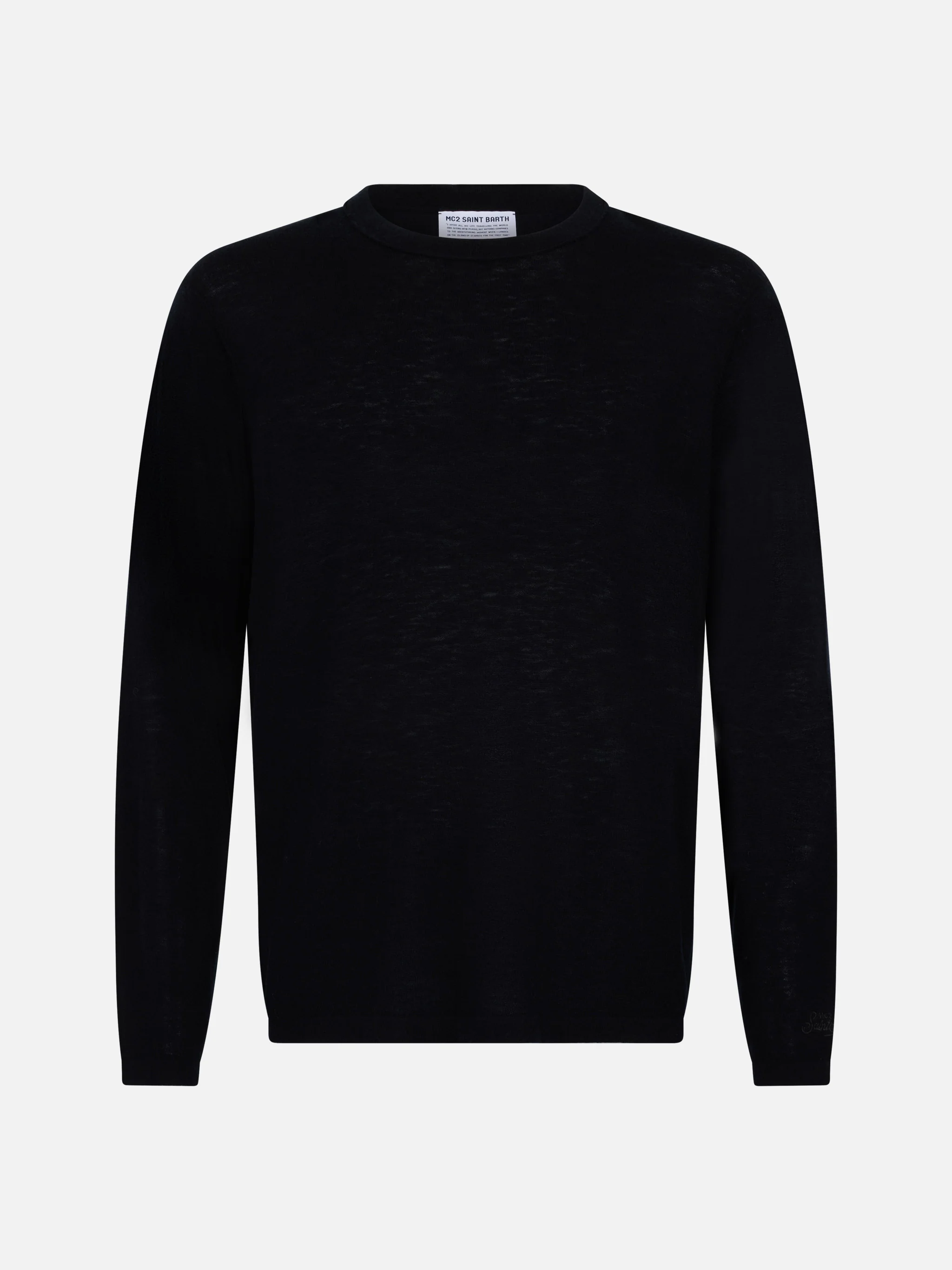 Black t-shirt Scott in MERINO WOOL and CASHMERE - Image 4