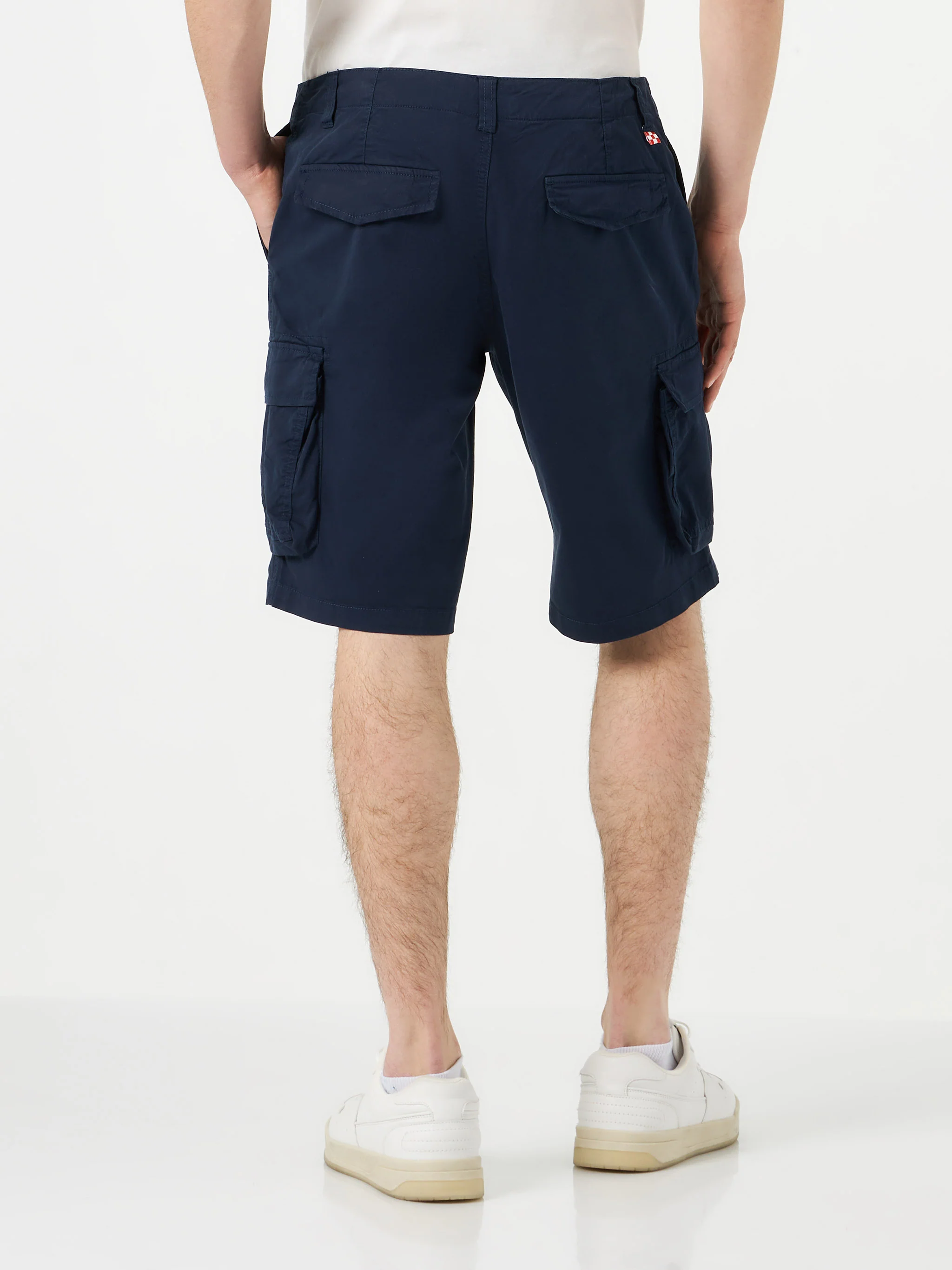 Man blue cotton cargo shorts - Image 3