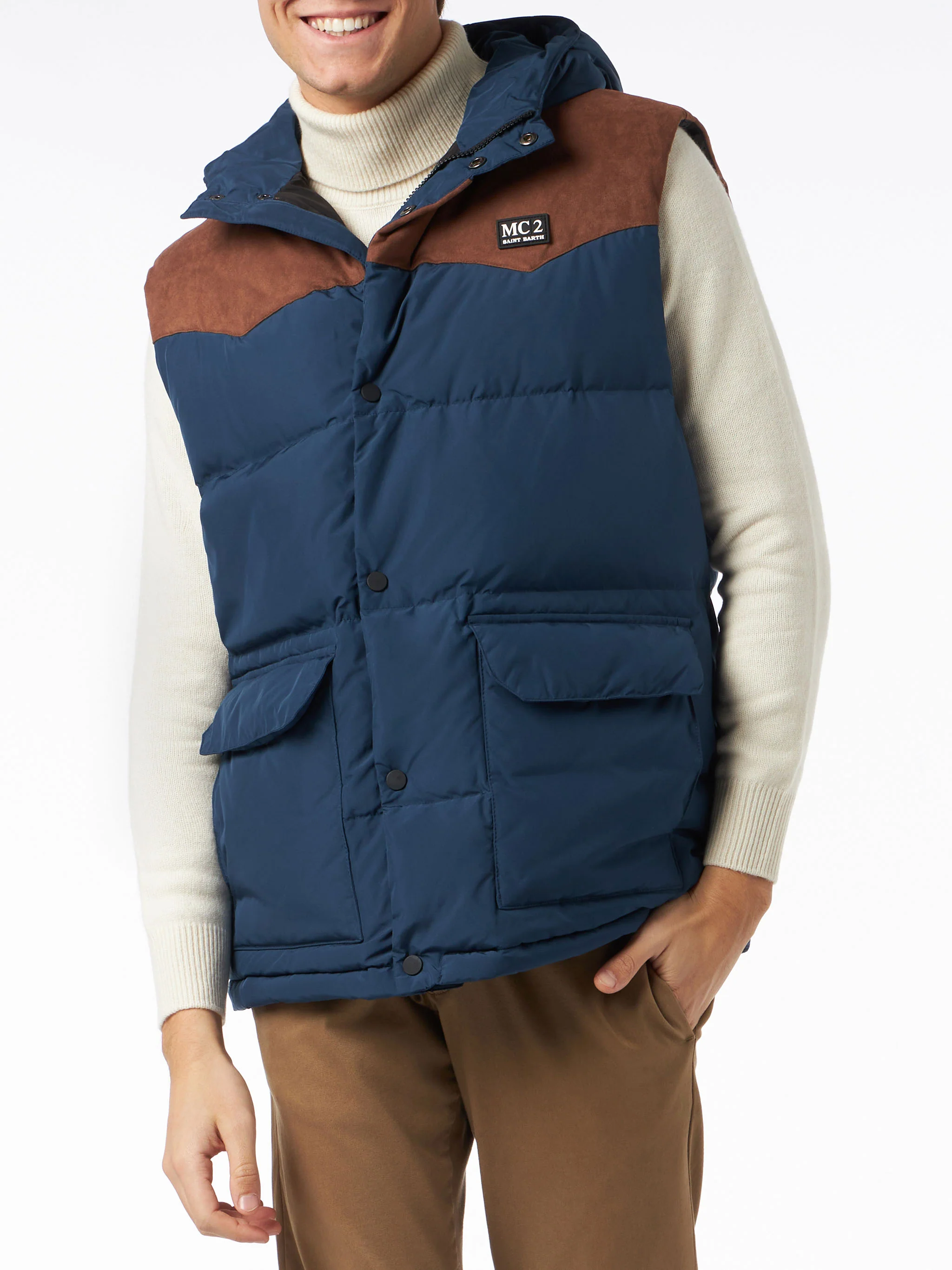 Man blue down vest - Image 2