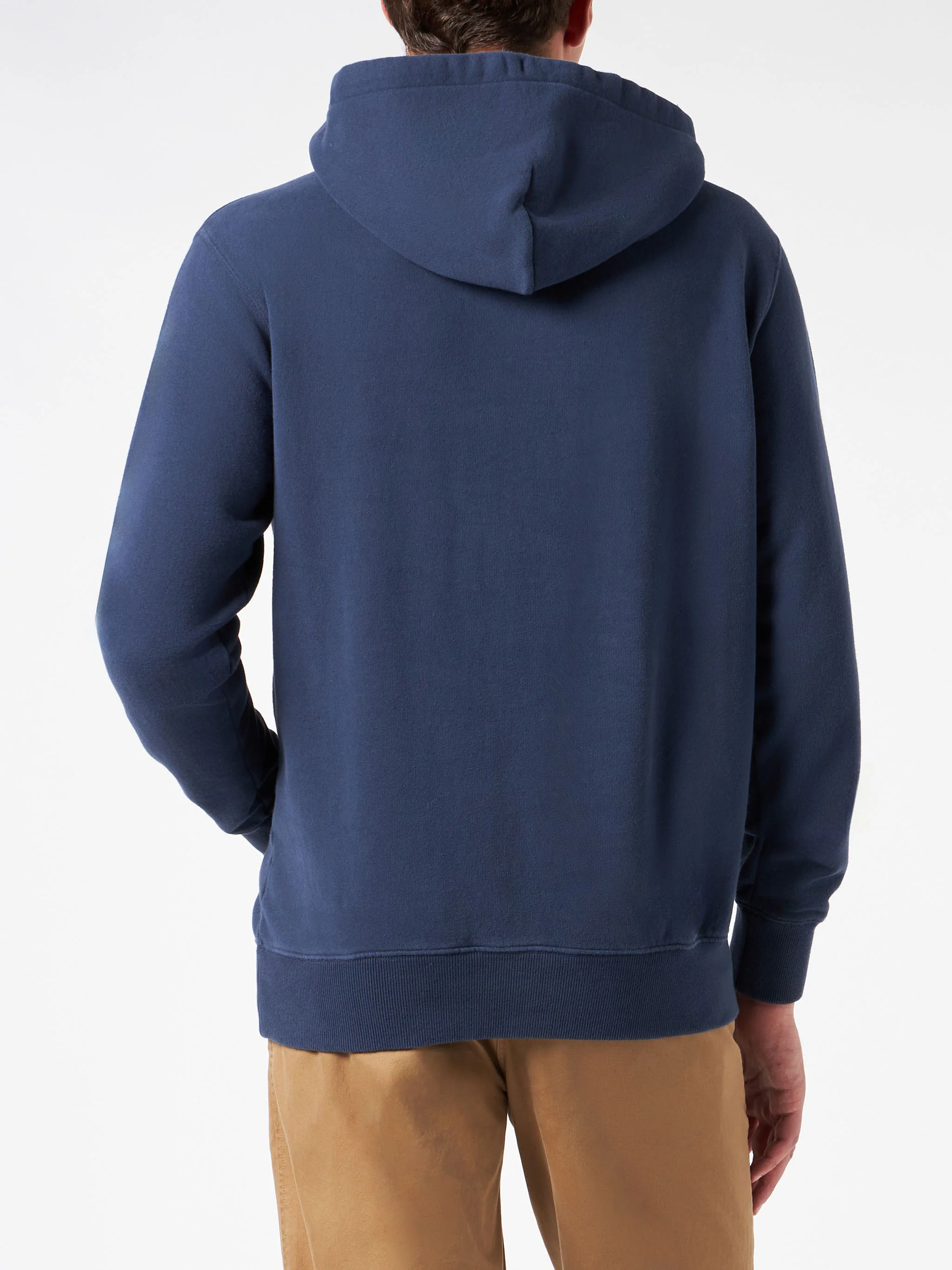 Man blue hoodie with St. Barth terry patch - Image 3