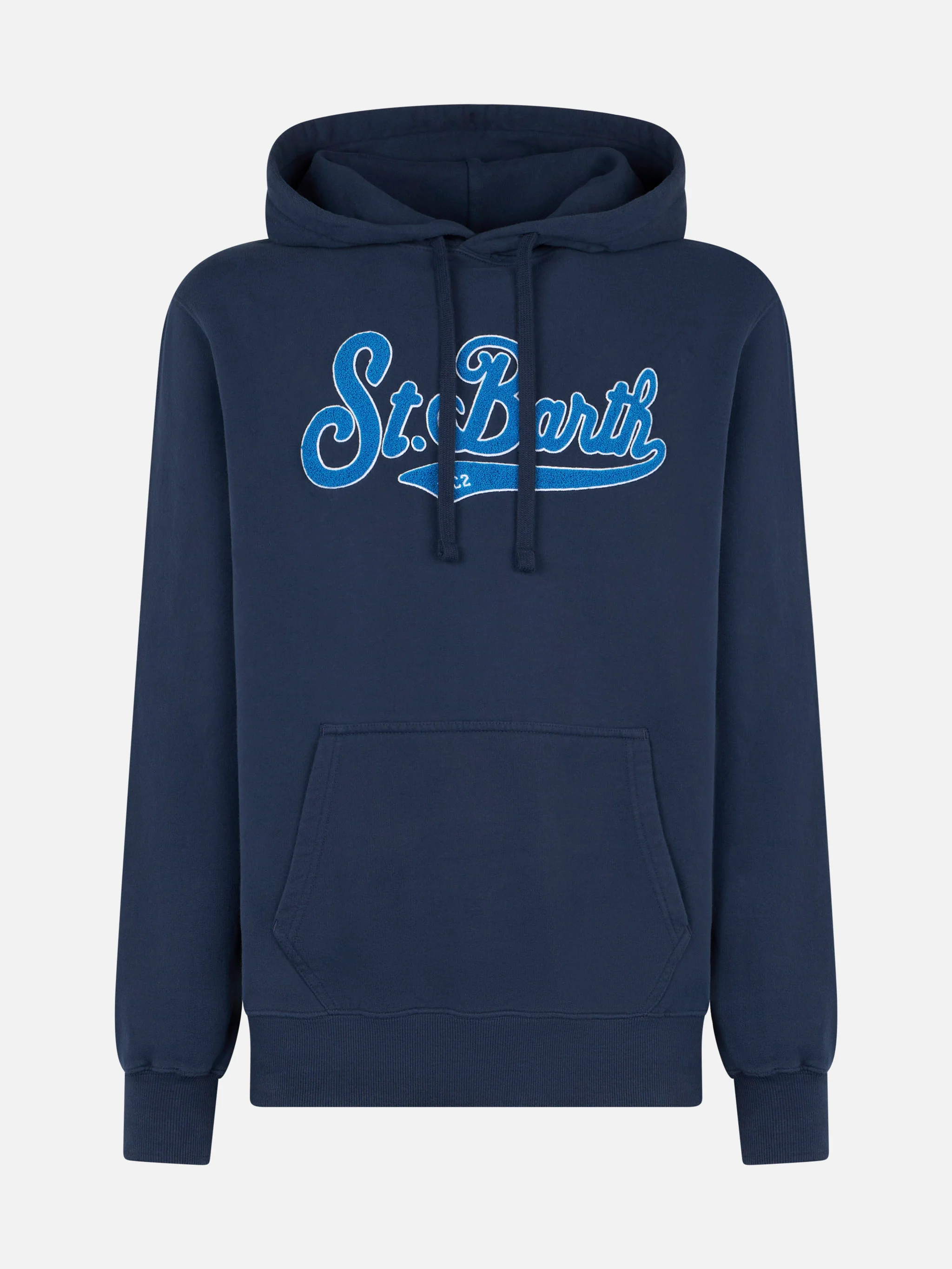Man blue hoodie with St. Barth terry patch - Image 4
