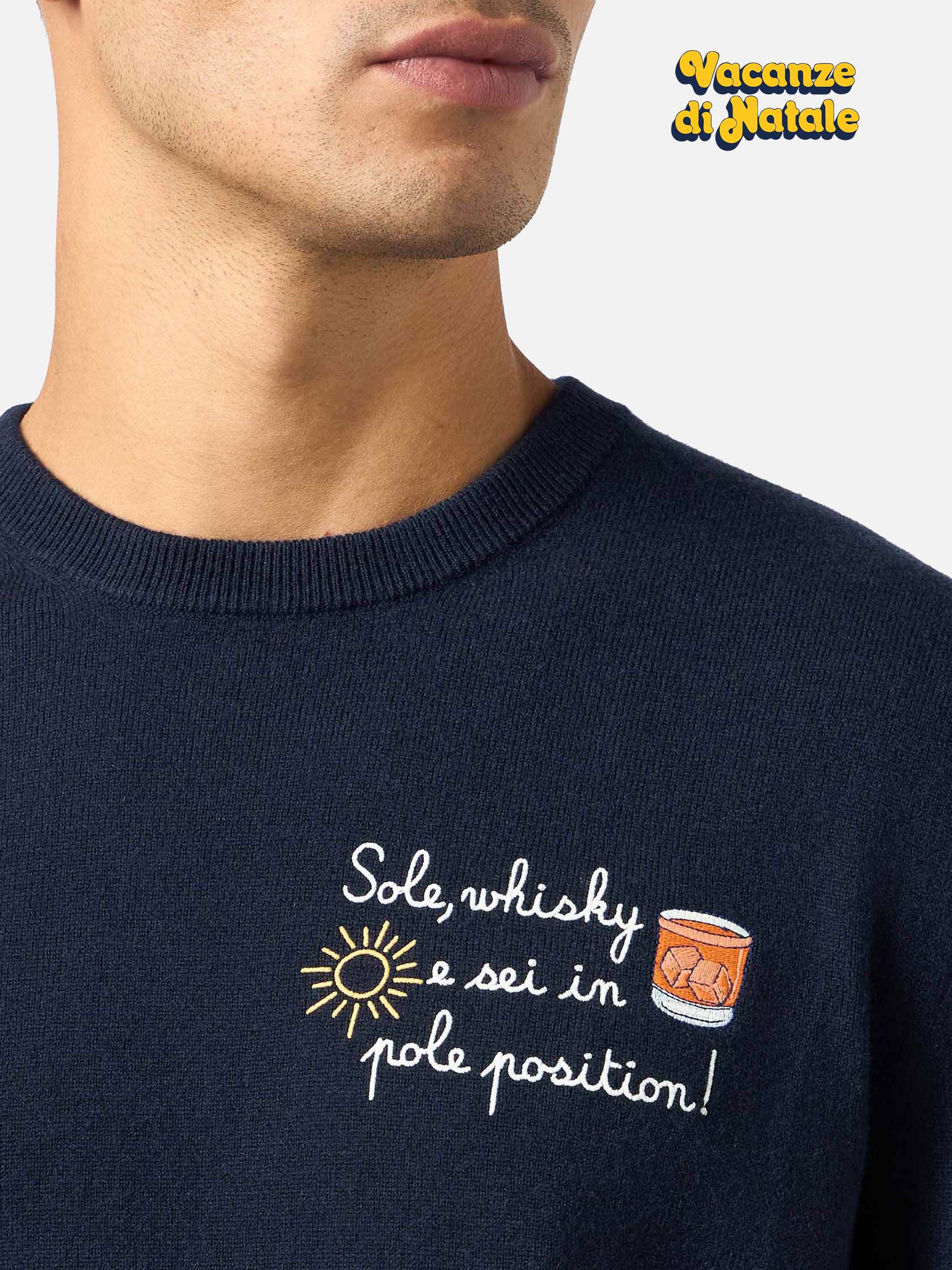 Crewneck sweater Heron Light with Sole, Whisky... embroidery | VACANZE DI NATALE SPECIAL EDITION