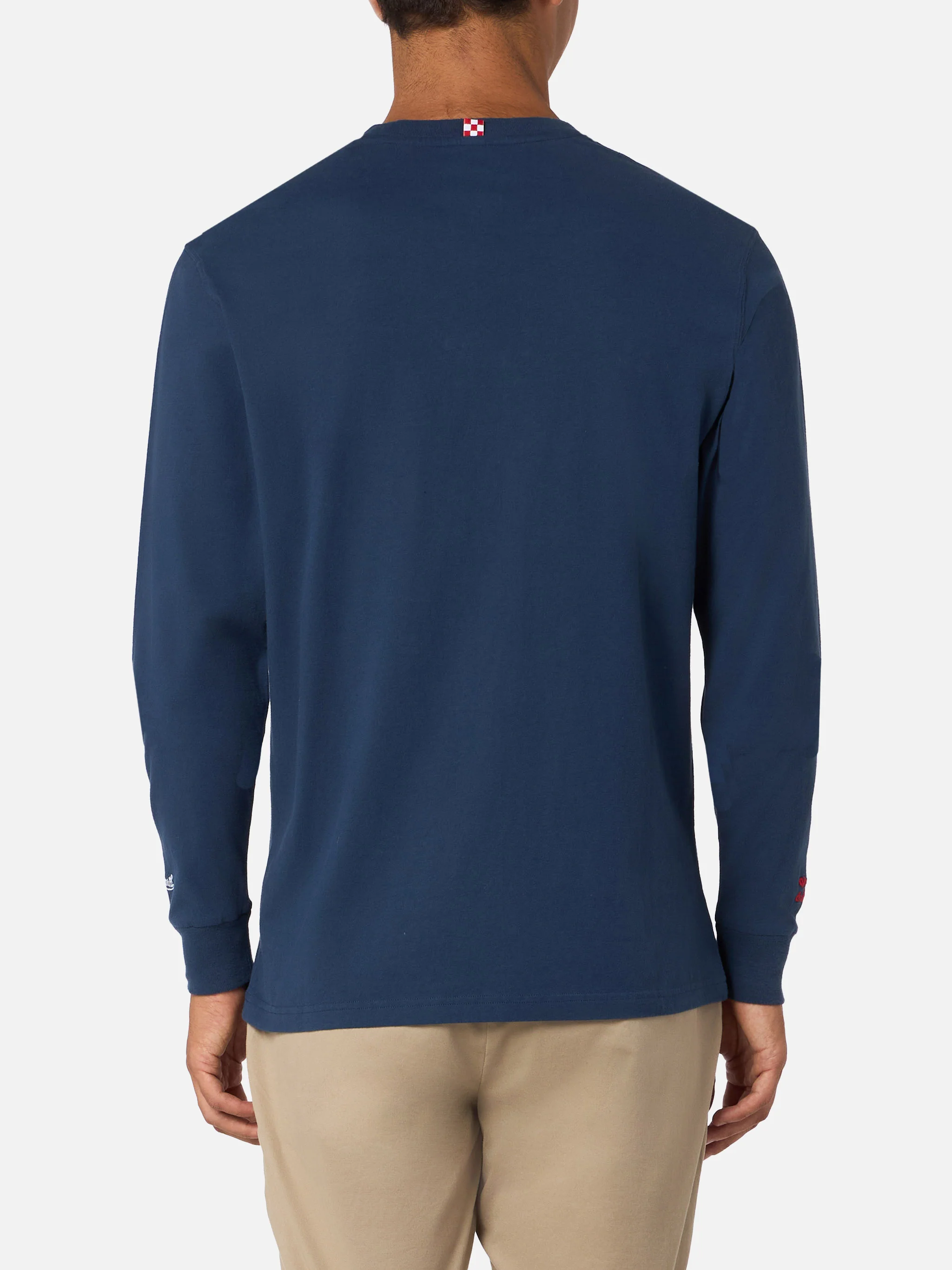 Man blue t-shirt Luton with Mi me faccio i cassi miei! embroidery | VACANZE DI NATALE SPECIAL EDITION - Image 3