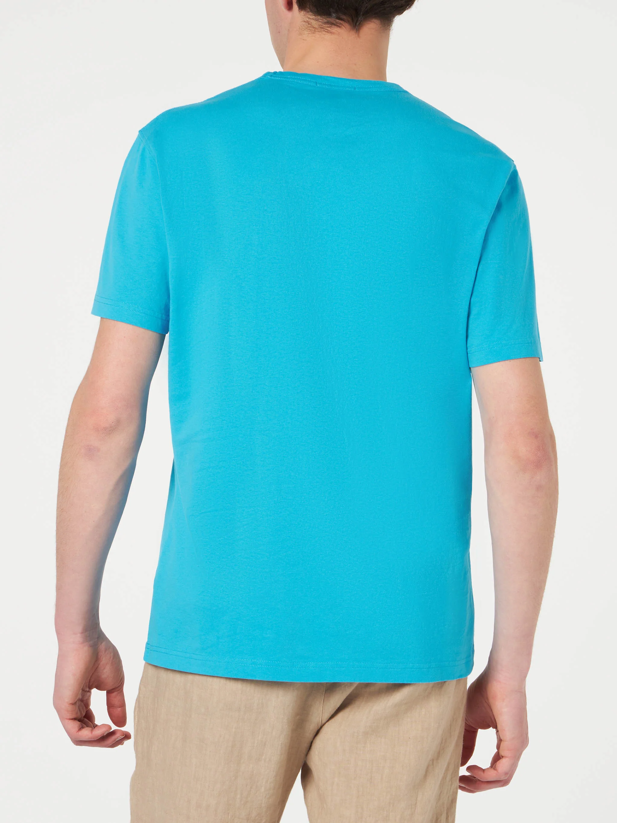 Man light-blue cotton t-shirt - Image 3
