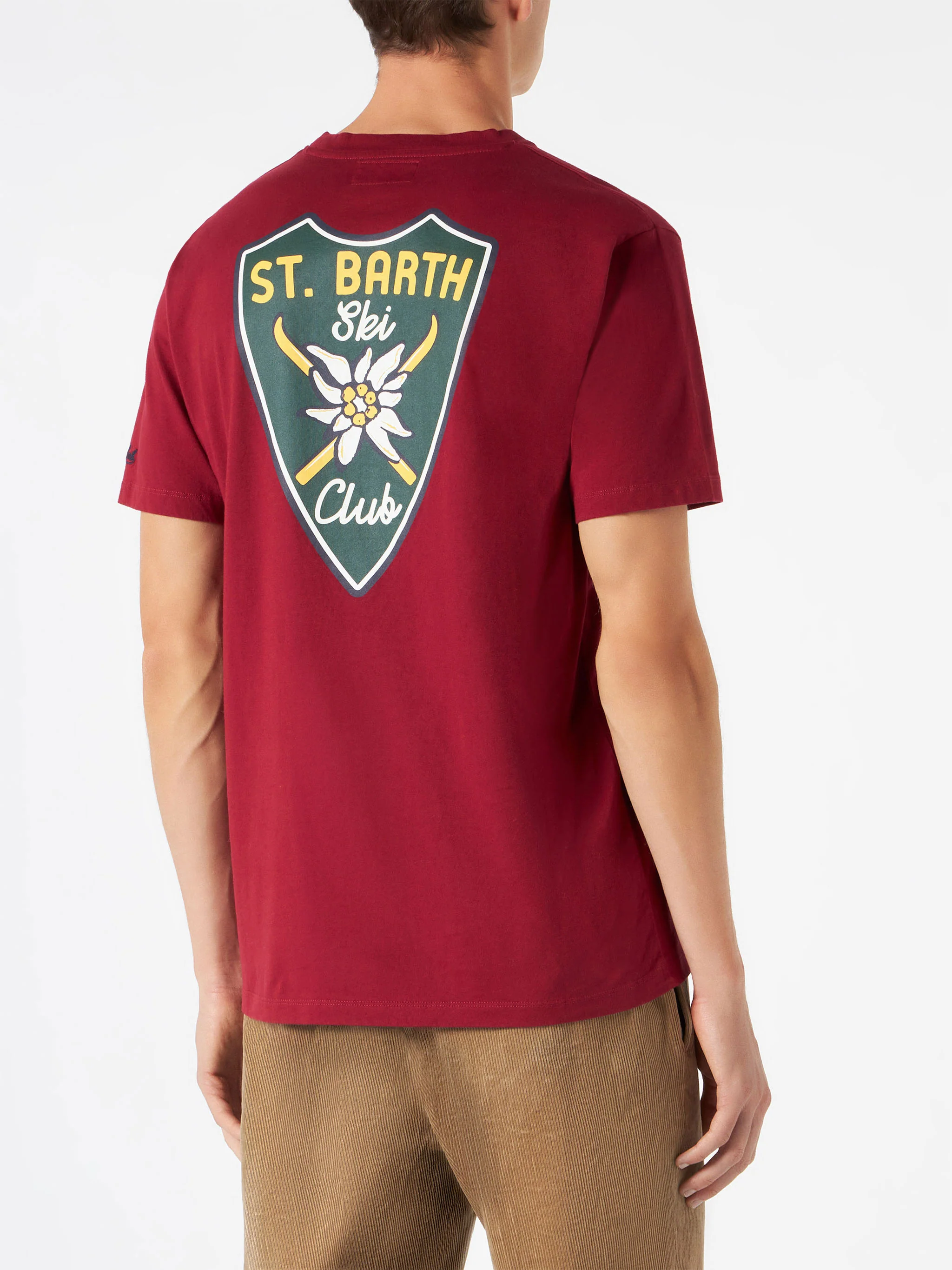 Man burgundy t-shirt with print - Image 2