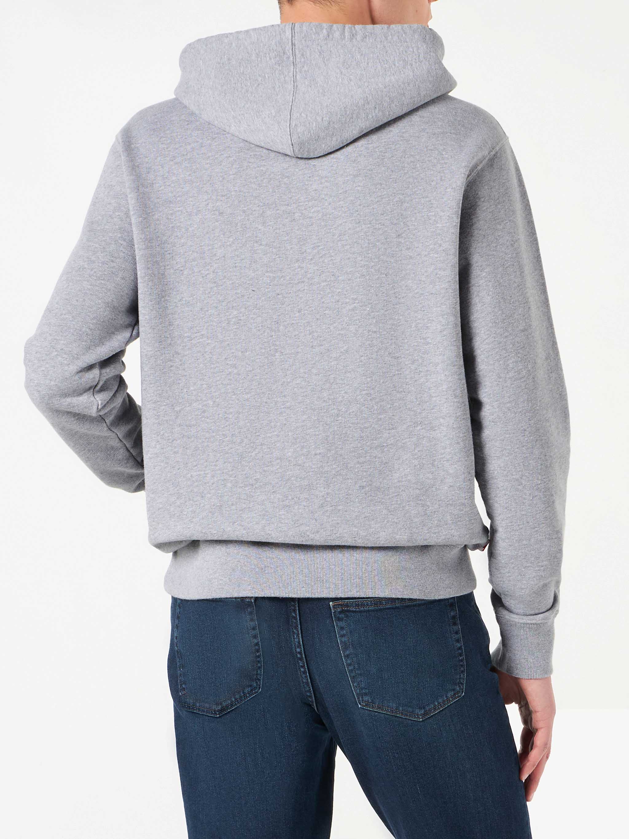 Man cotton hooded grey sweatshirt - Image 3