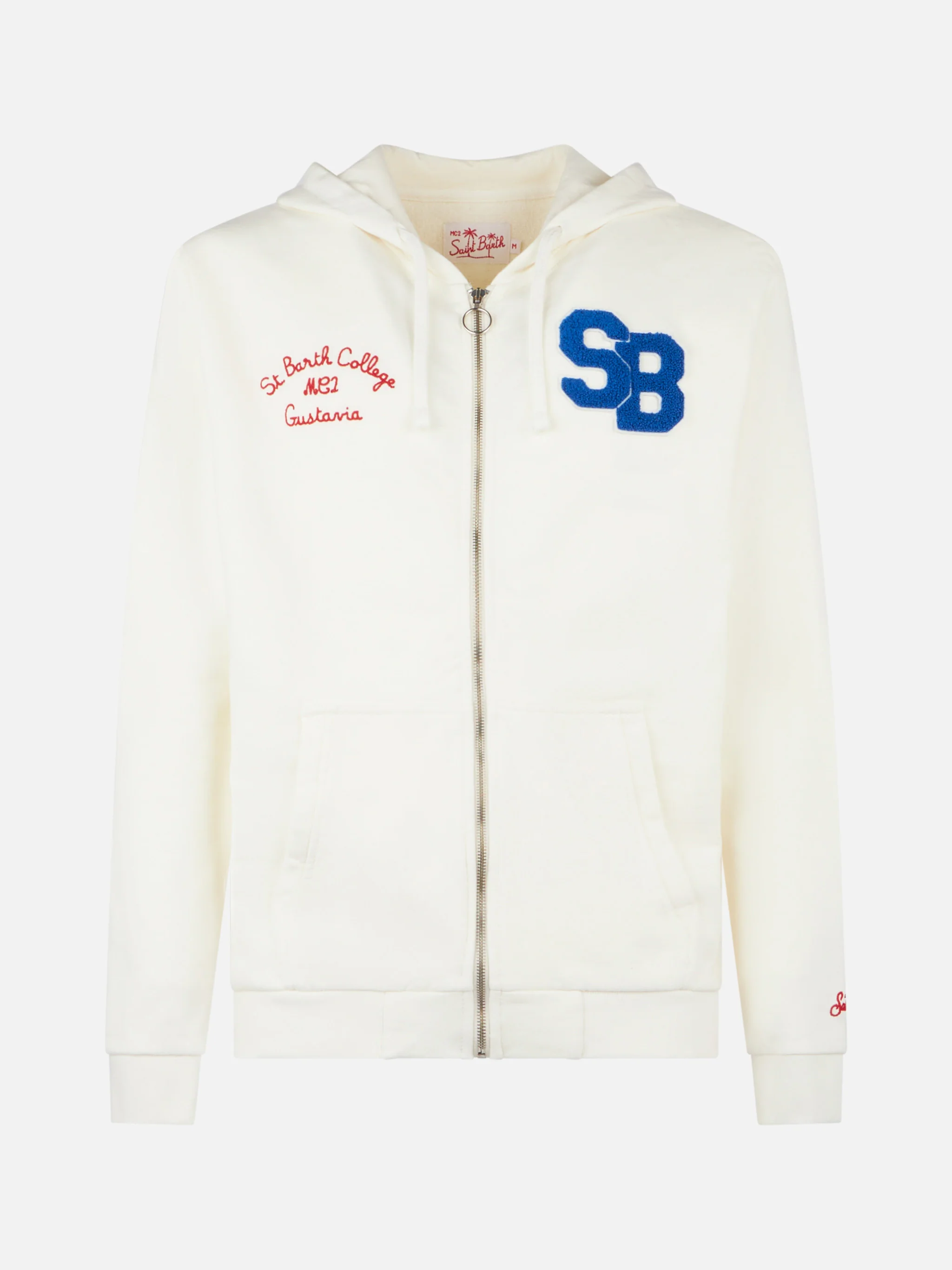 Man cotton sweatshirt with patch and embroidery - Image 4