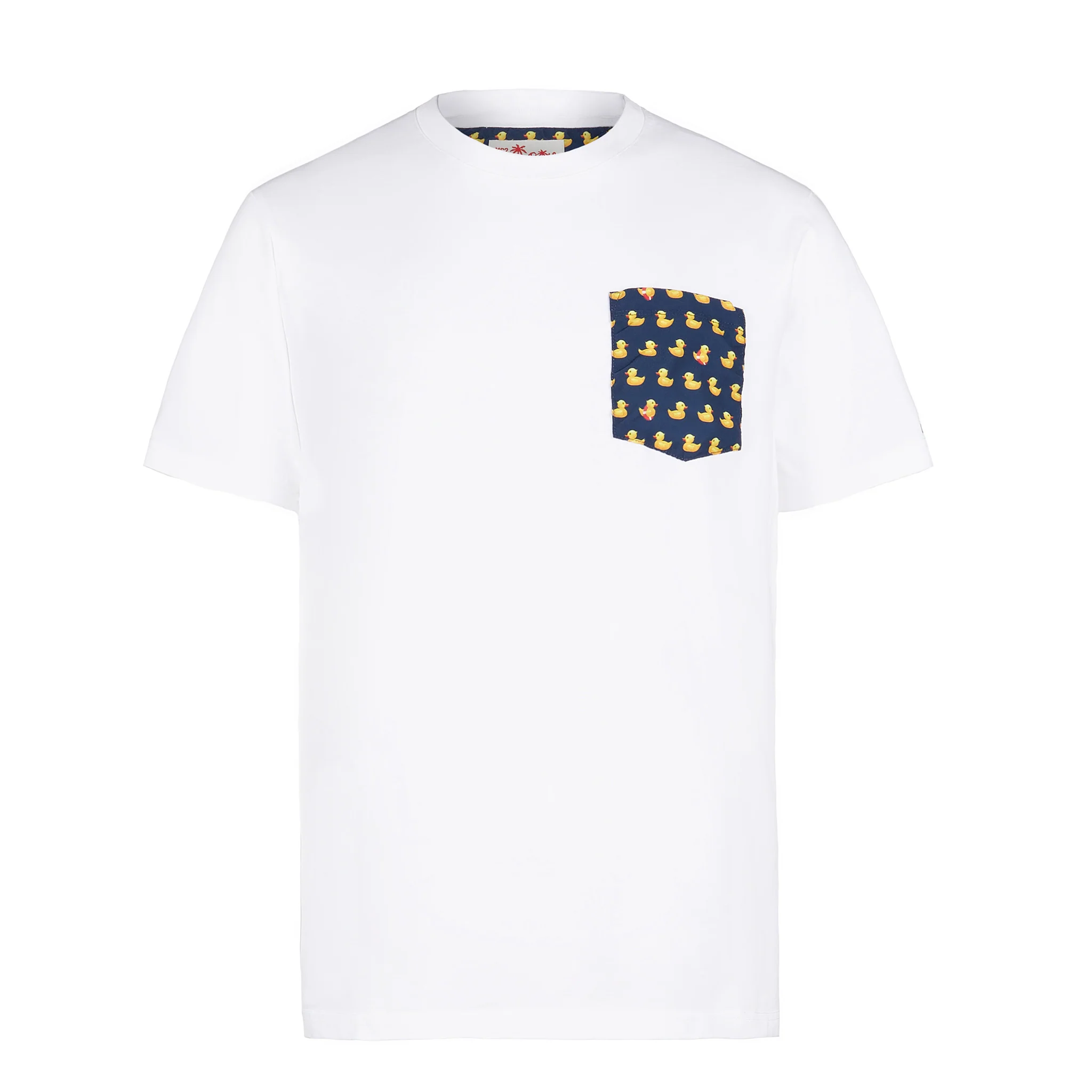 Man cotton t-shirt Blanche with ducky pocket - Image 3