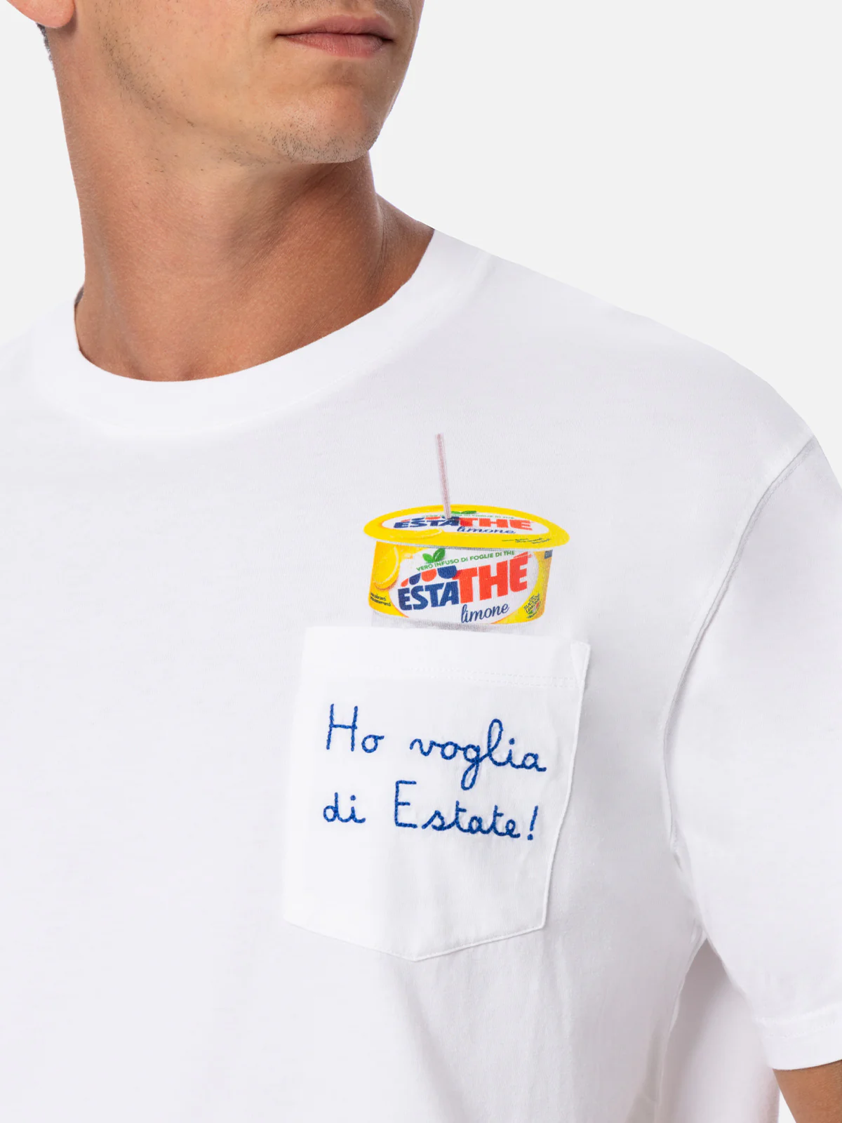 Man cotton t-shirt Austin with Estathé embroidery | ESTATHE' SPECIAL EDITION - Image 2