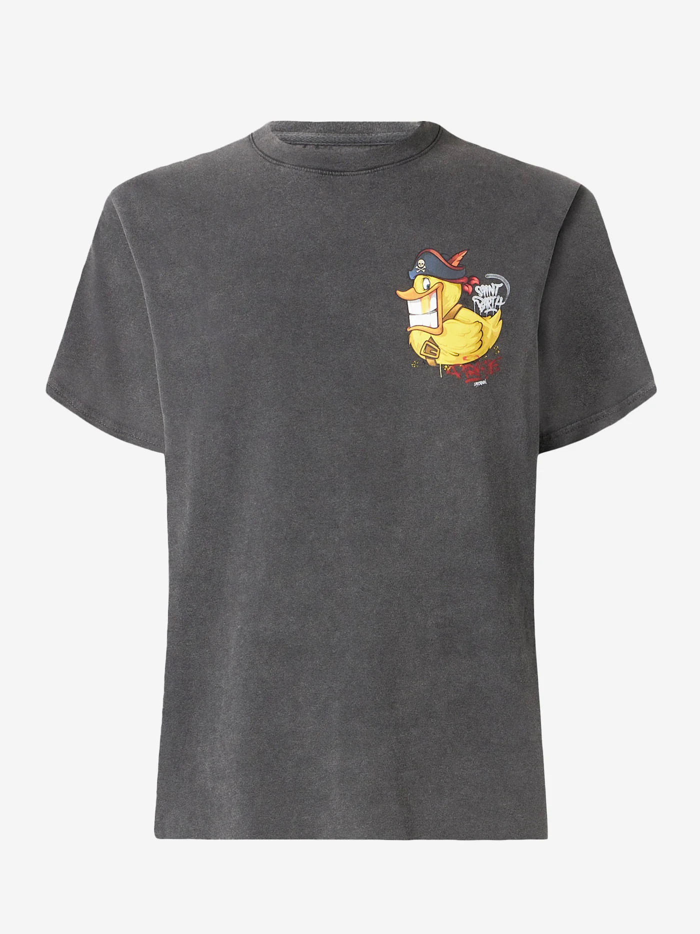 Man cotton t-shirt with captain duck front and back print | CRYPTO PUPPETS® SPECIAL EDITION - Image 4