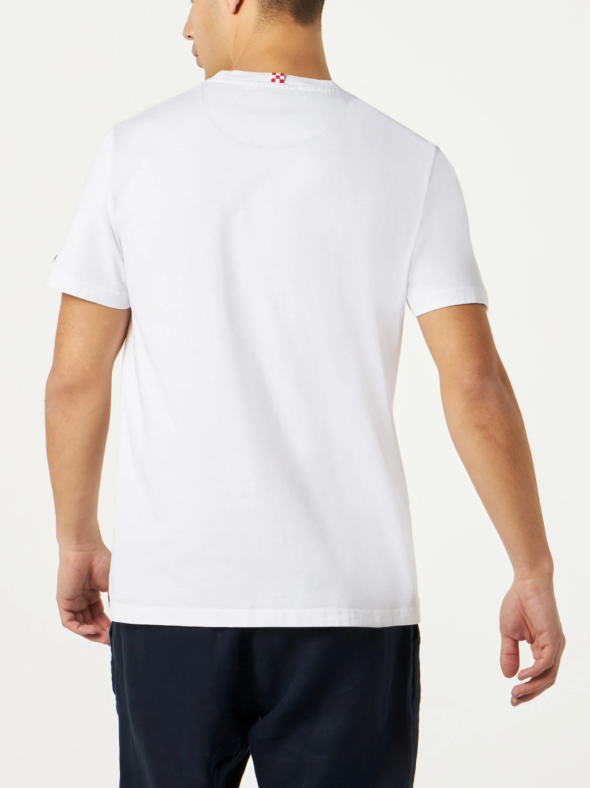 Man cotton t-shirt with printed pocket - Image 3