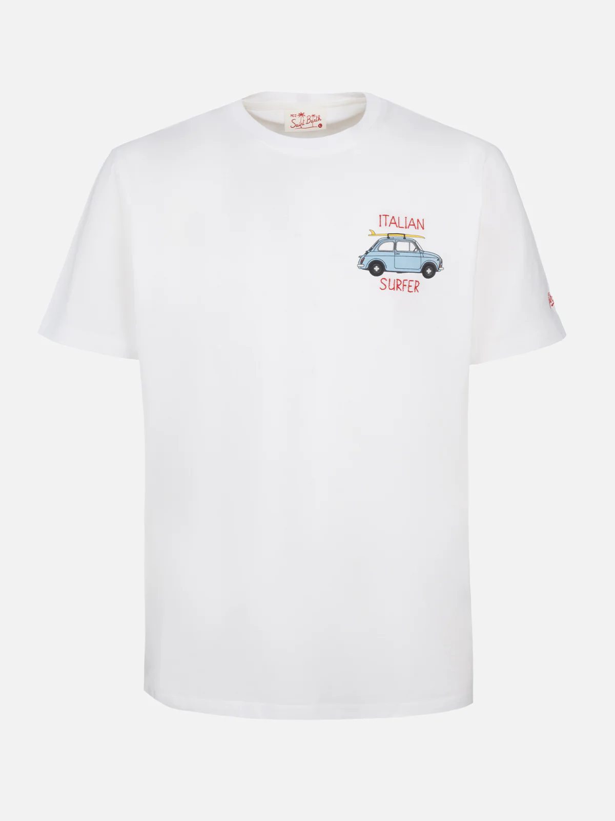 Man cotton t-shirt with Fiat 500 placed print and embroidery | FIAT 500 SPECIAL EDITION - Image 4