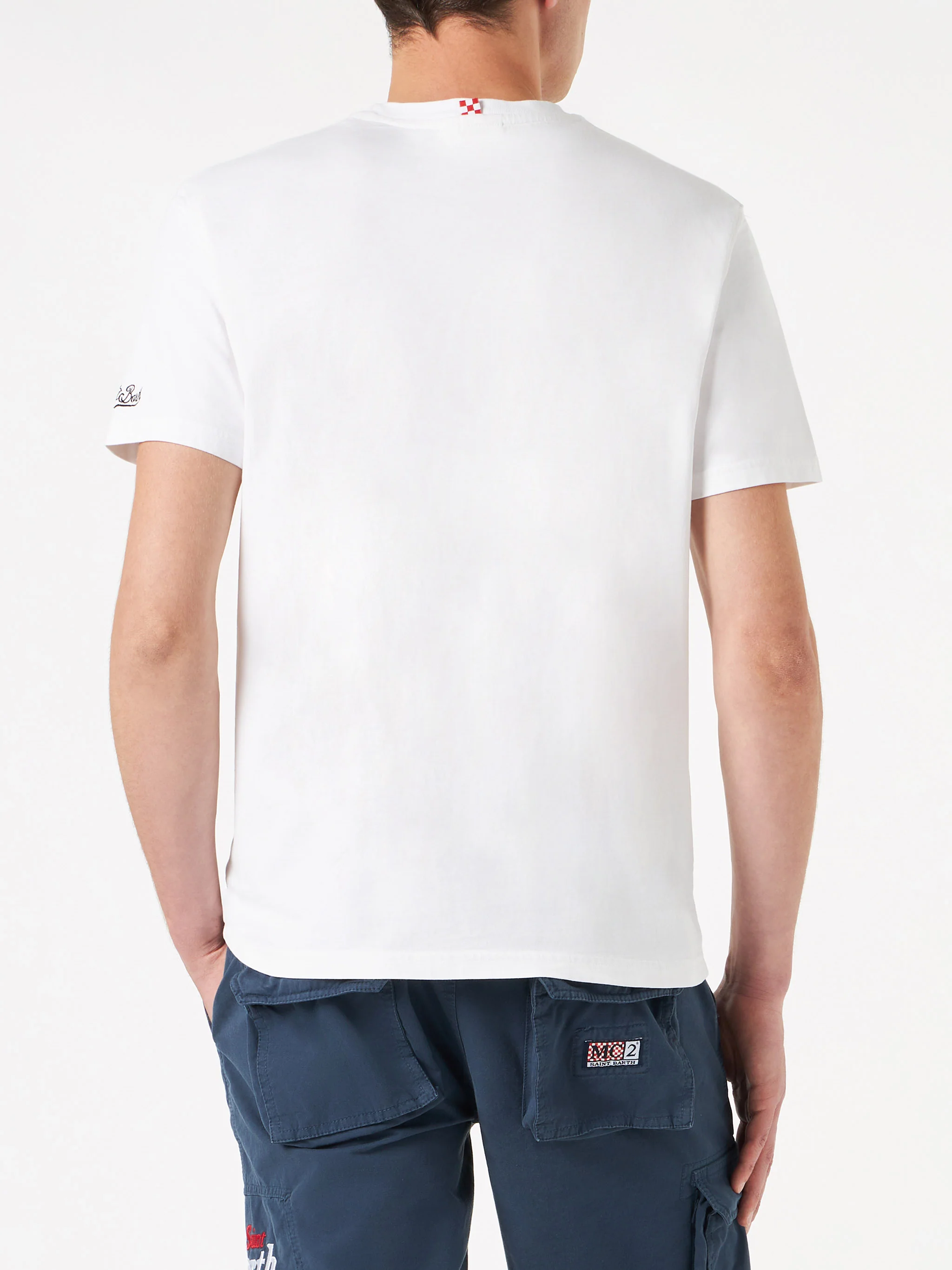 Man cotton t-shirt with Gente di Mare print | GIN MARE SPECIAL EDITION - Image 3