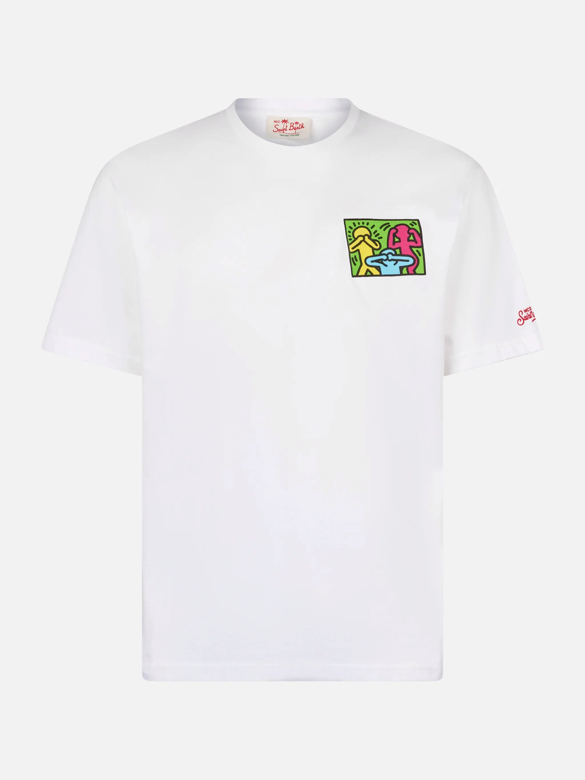 Man cotton t-shirt with Keith Haring design front and back print | KEITH HARING SPECIAL EDITION - Image 4