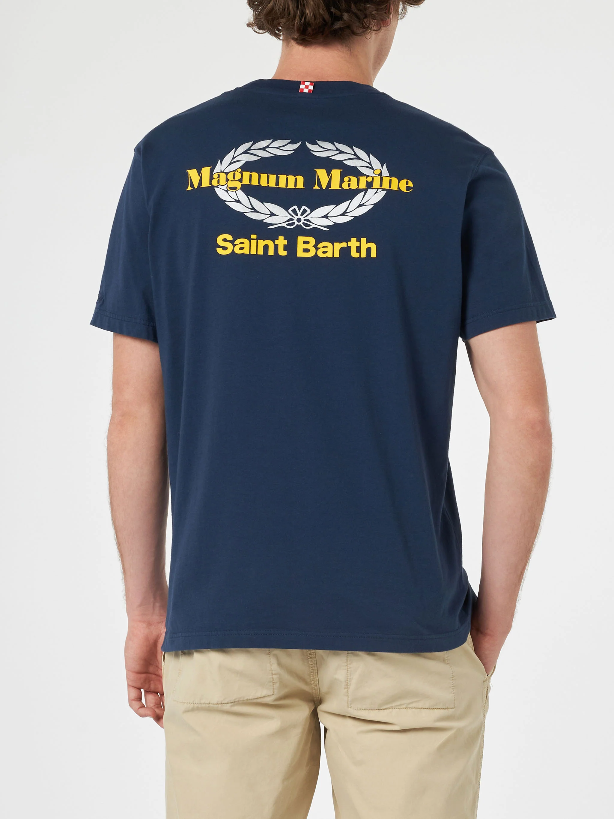 Man cotton t-shirt with Magnum Marine & Saint Barth front and back print | MAGNUM MARINE SPECIAL EDITION - Image 2