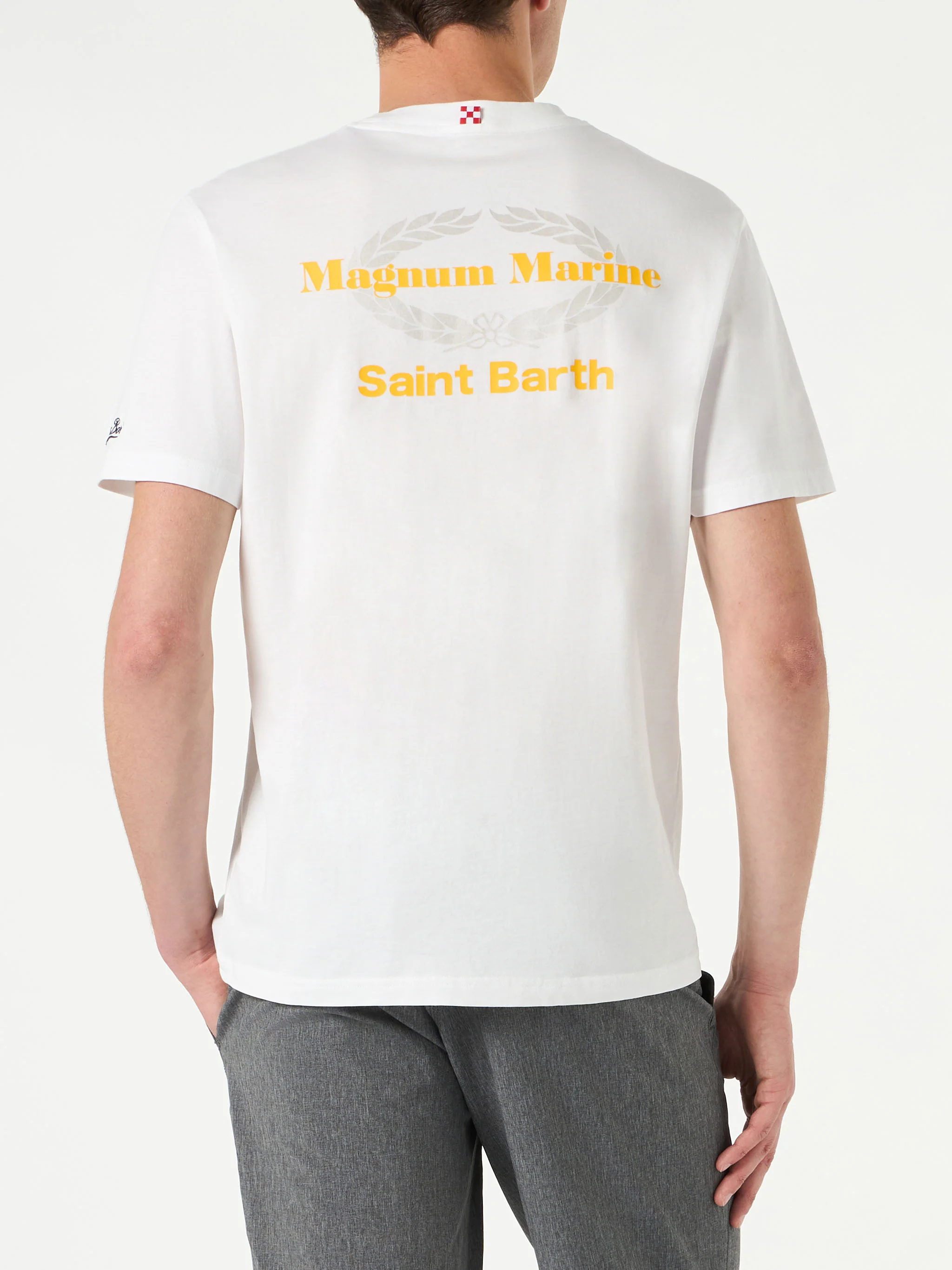 Man cotton t-shirt with Magnum Marine Saint Barth print - Image 2