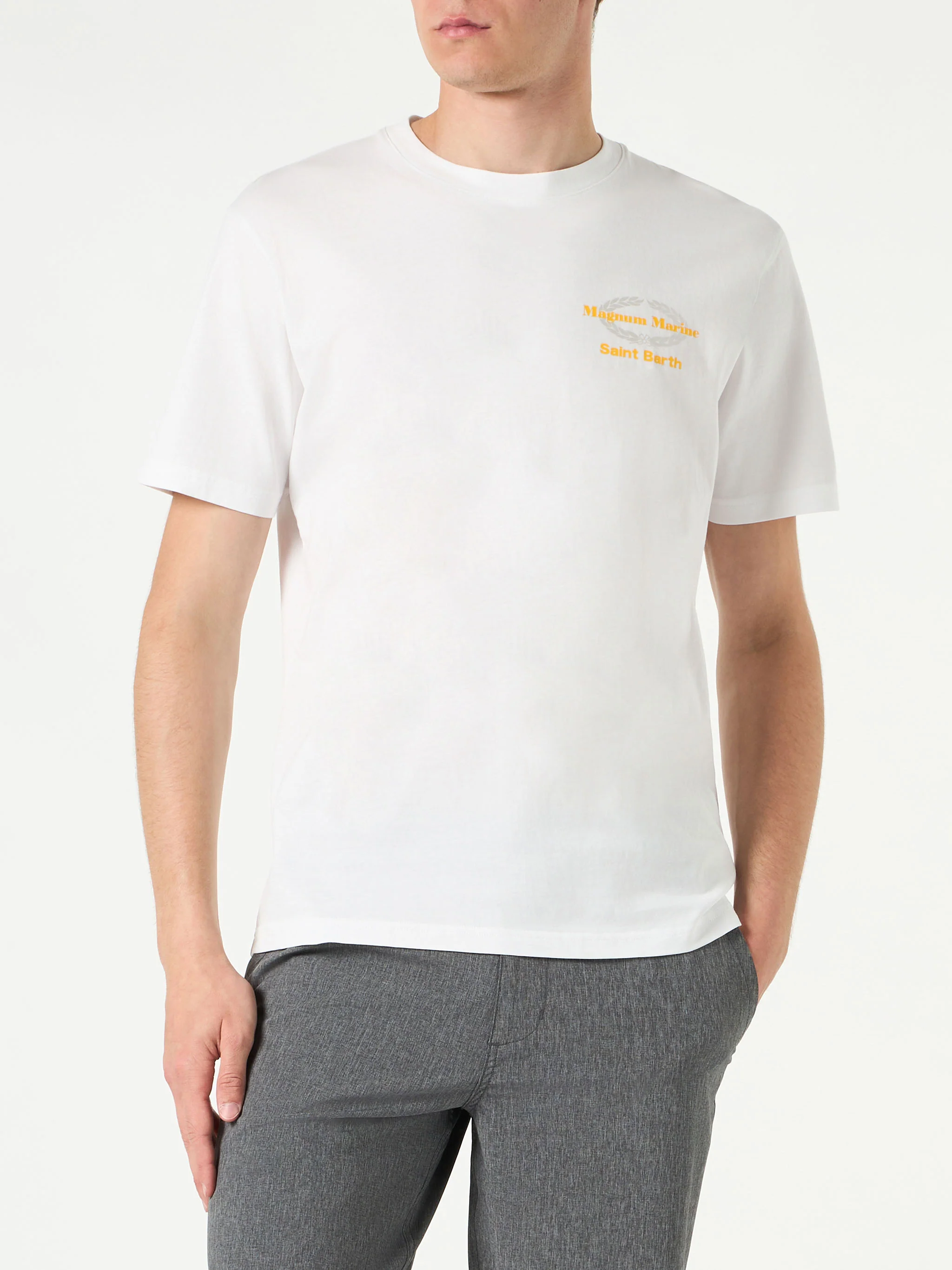Man cotton t-shirt with Magnum Marine Saint Barth print - Image 3