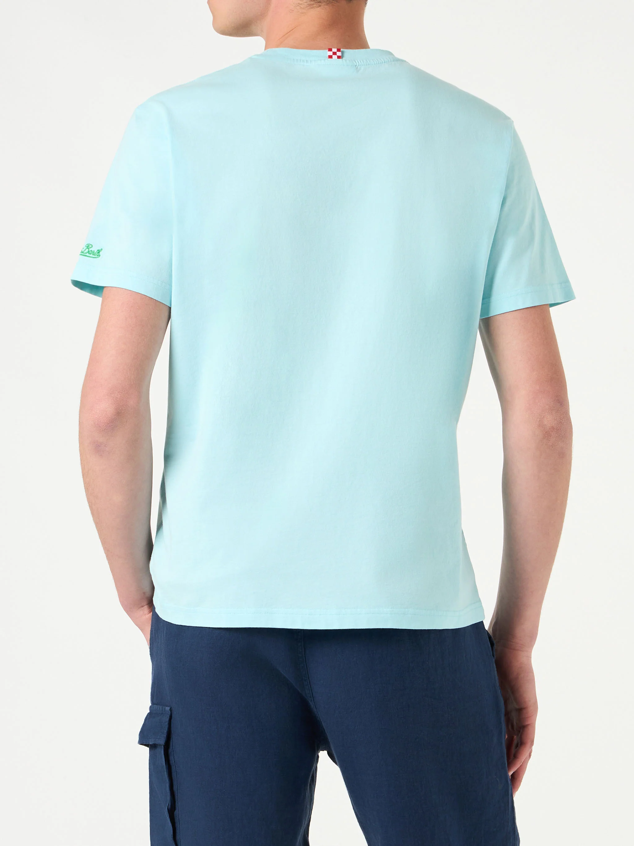 Man cotton t-shirt with Mojito embroidery - Image 3