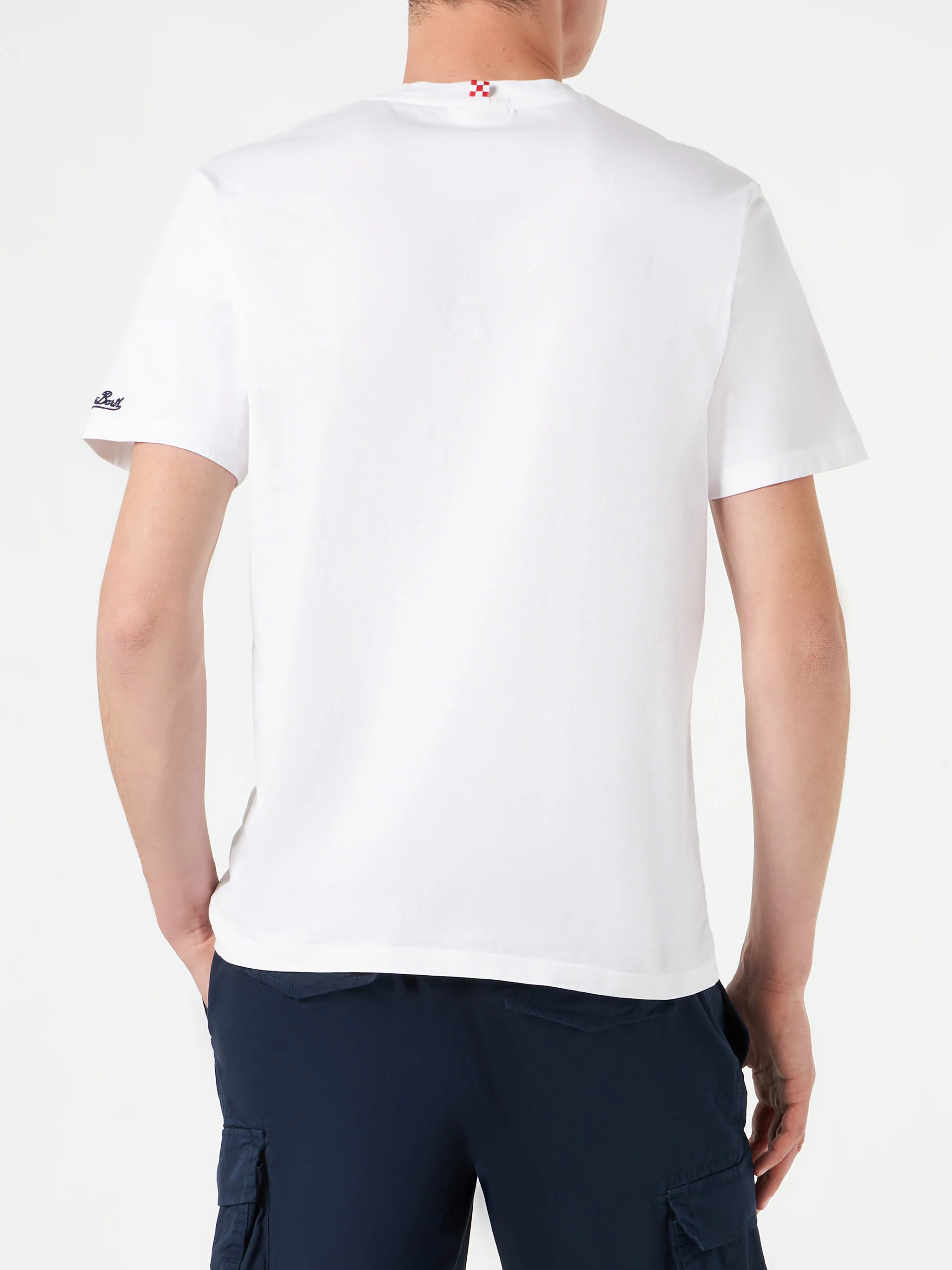 Man cotton t-shirt with Rum or Run print - Image 4