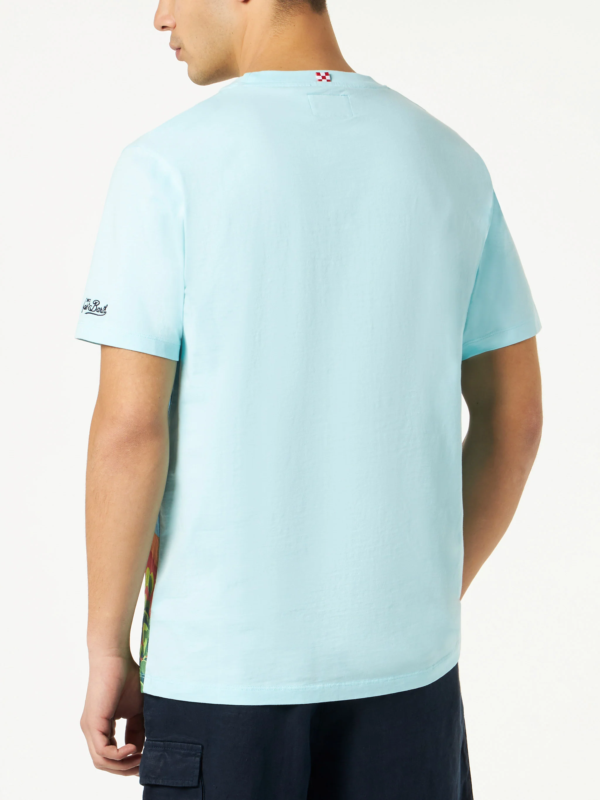 Man cotton t-shirt with Saint Barth postcard print - Image 3