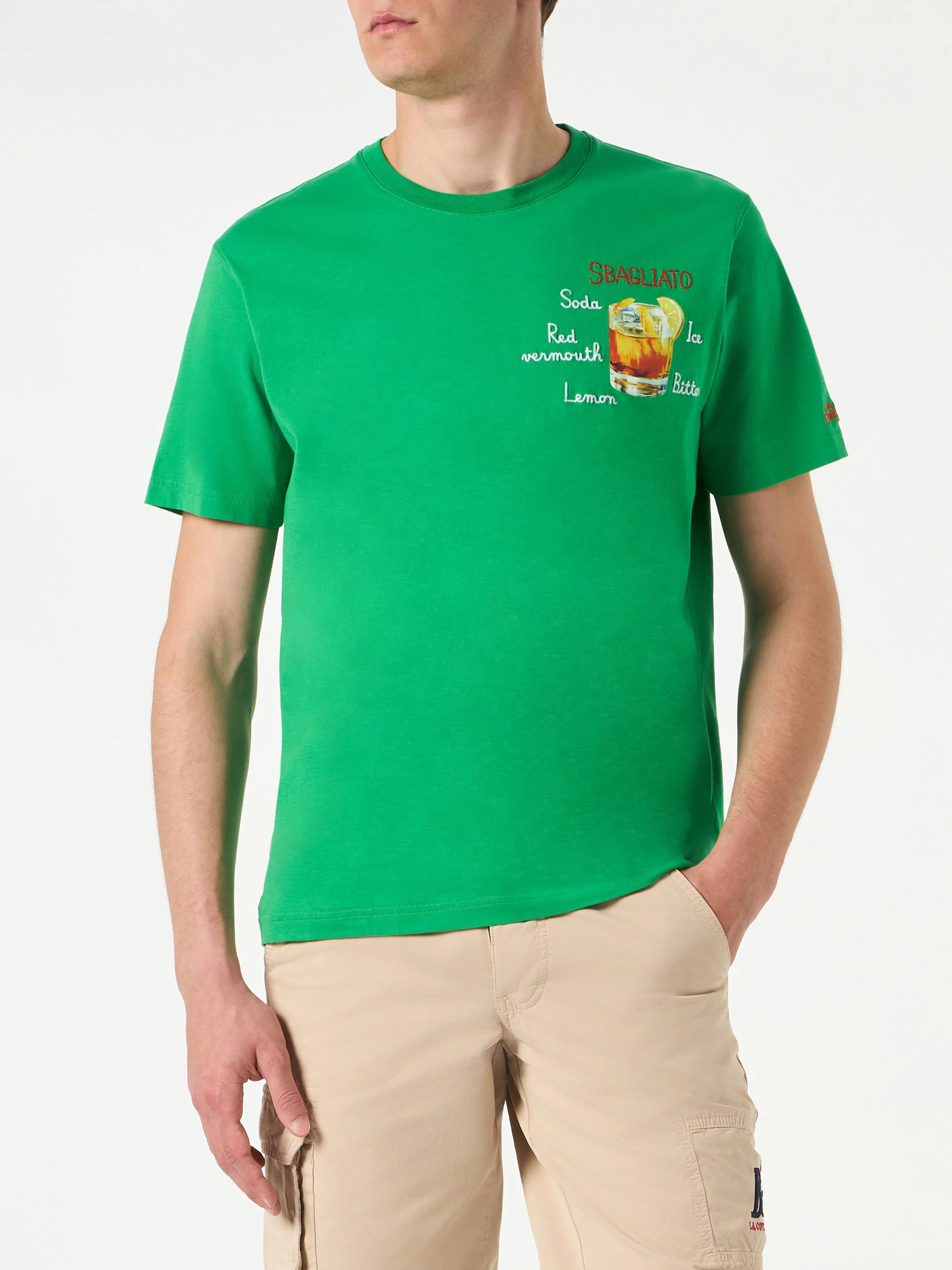 Man cotton t-shirt with Sbagliato embroidery - Image 2