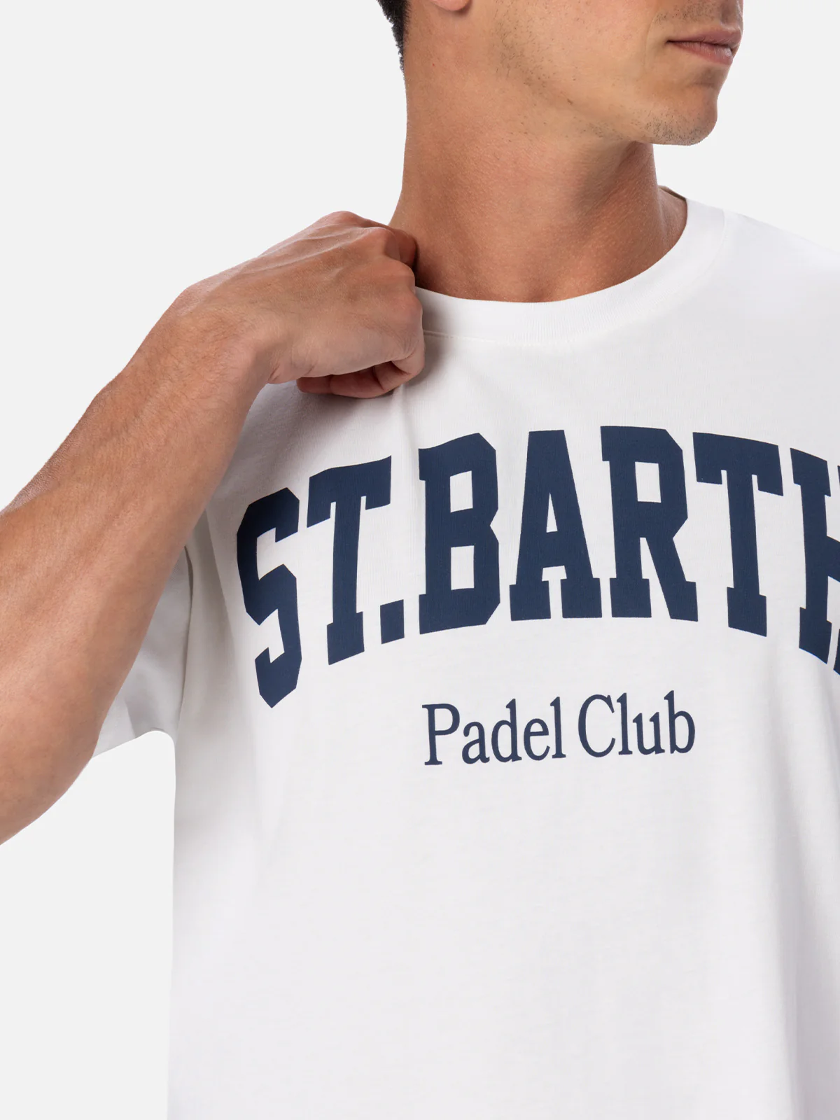 Man cotton t-shirt with St. Barth Padel Club placed print - Image 3