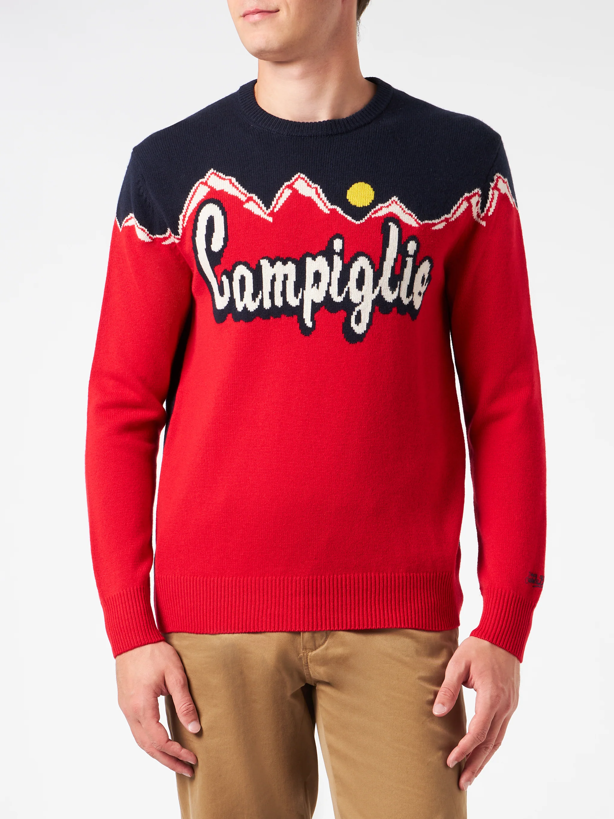 Man crewneck sweater with Campiglio sun jacquard - Image 3