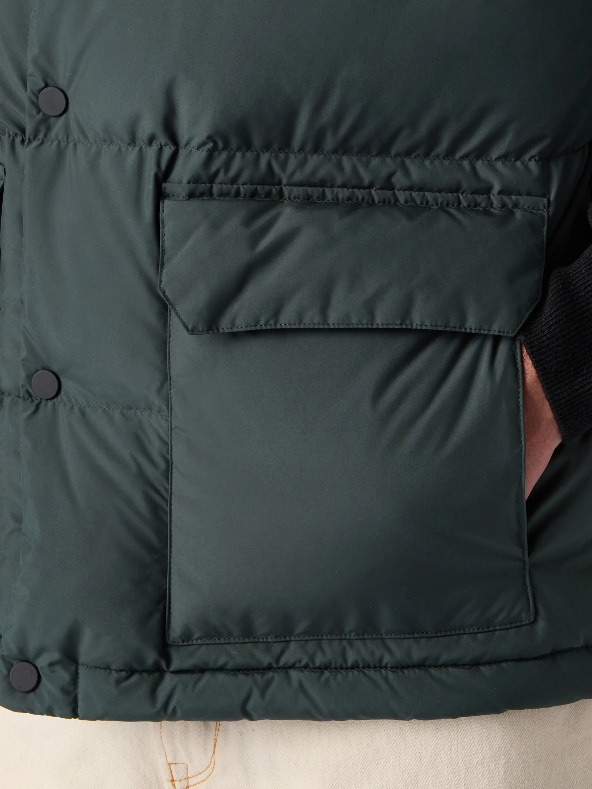 Man down padded green vest with pockets - Image 5