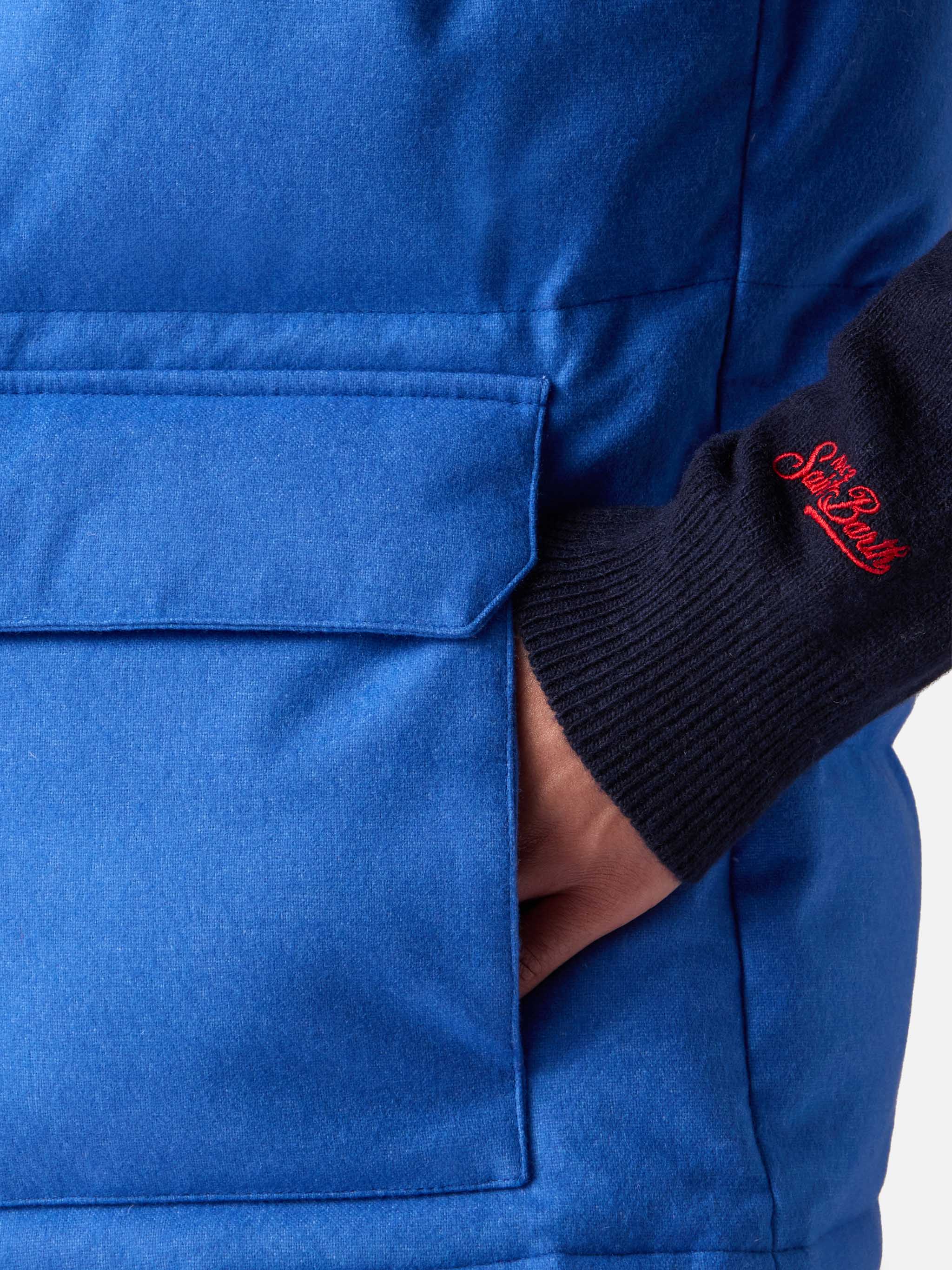 Man down padded wooly bluette vest with pockets - Image 5