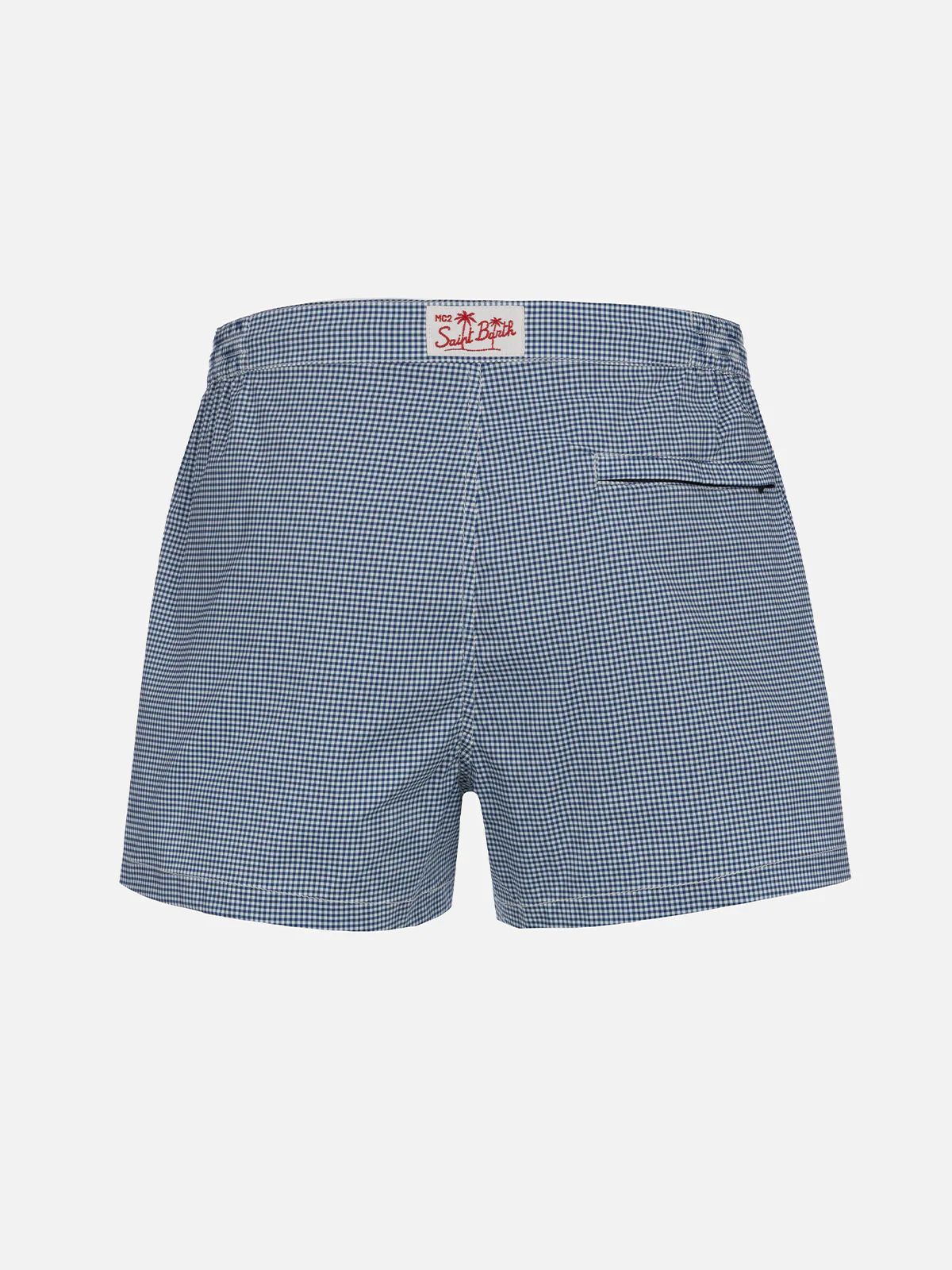 Man fitted cut swim shorts Harrys with gingham print - Image 2