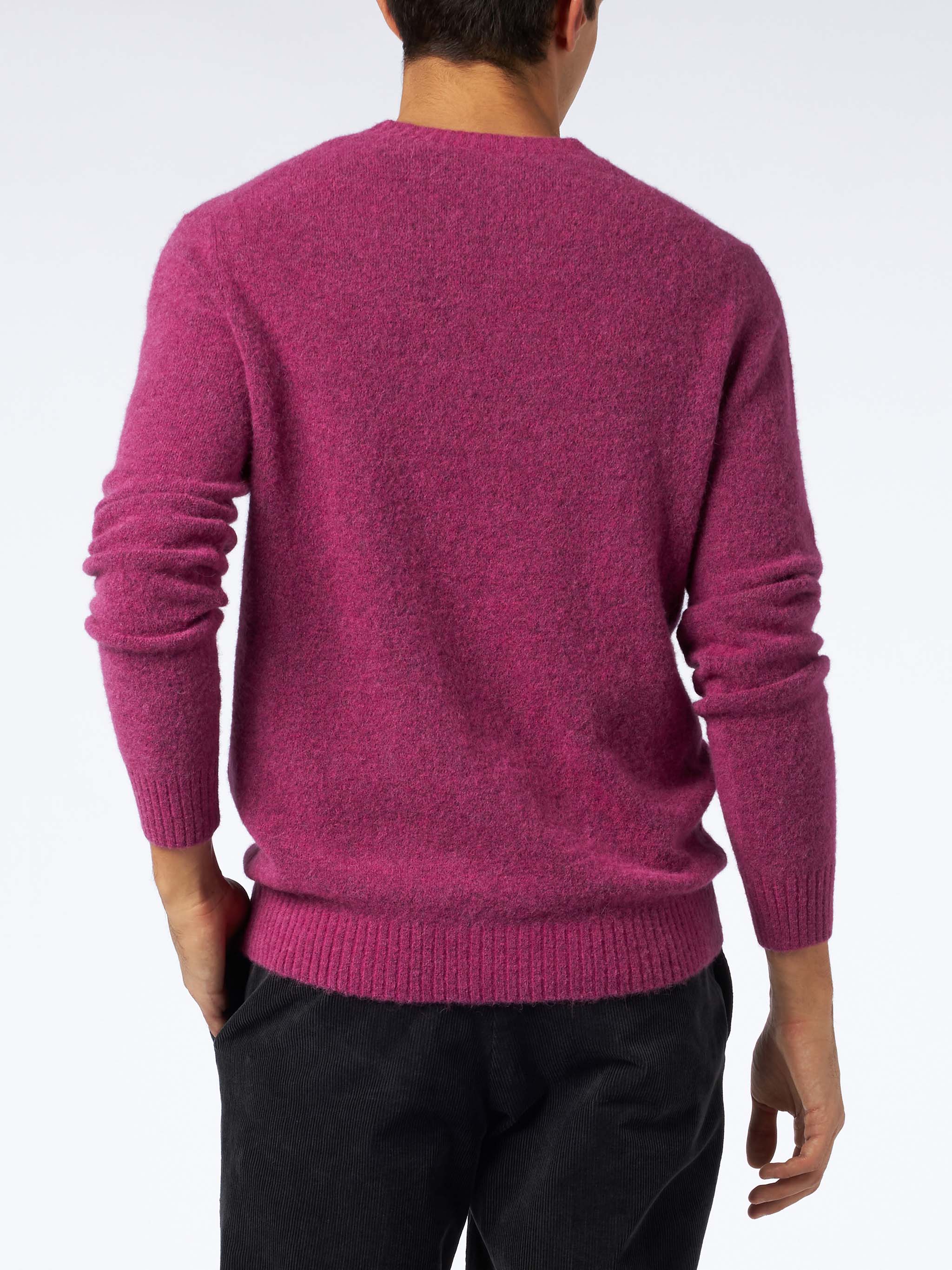 Man fuchsia stretch wool sweater with St. Barth embroidery - Image 3