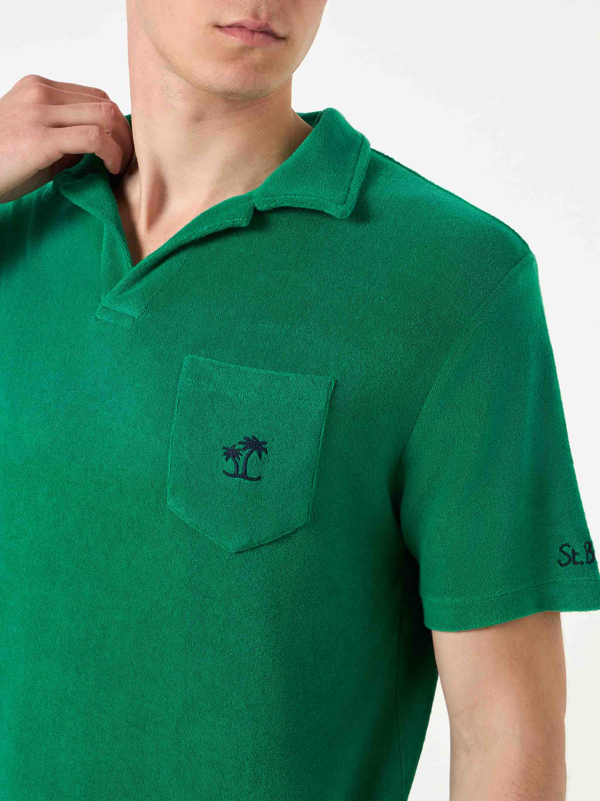 Man green terry polo - Image 2