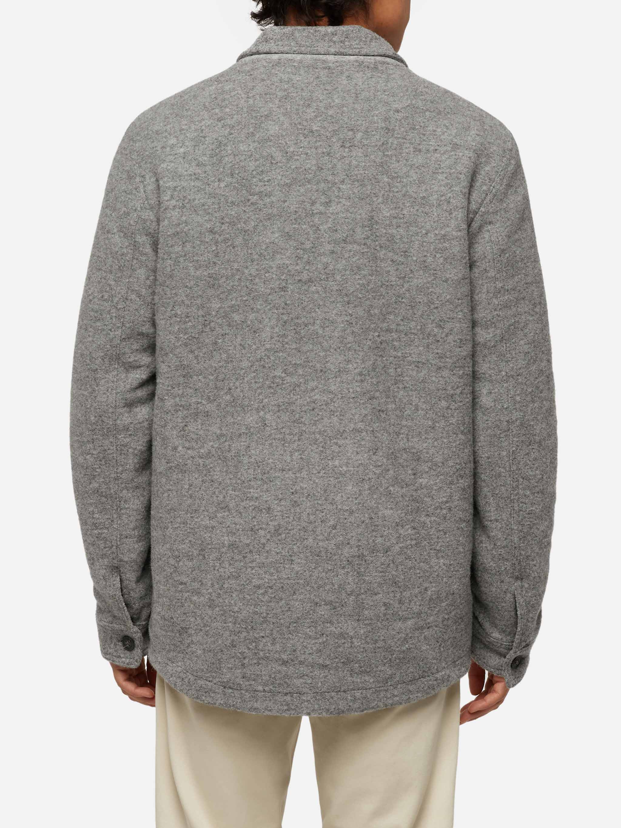 Man grey wool blend overshirt Landeck - Image 3